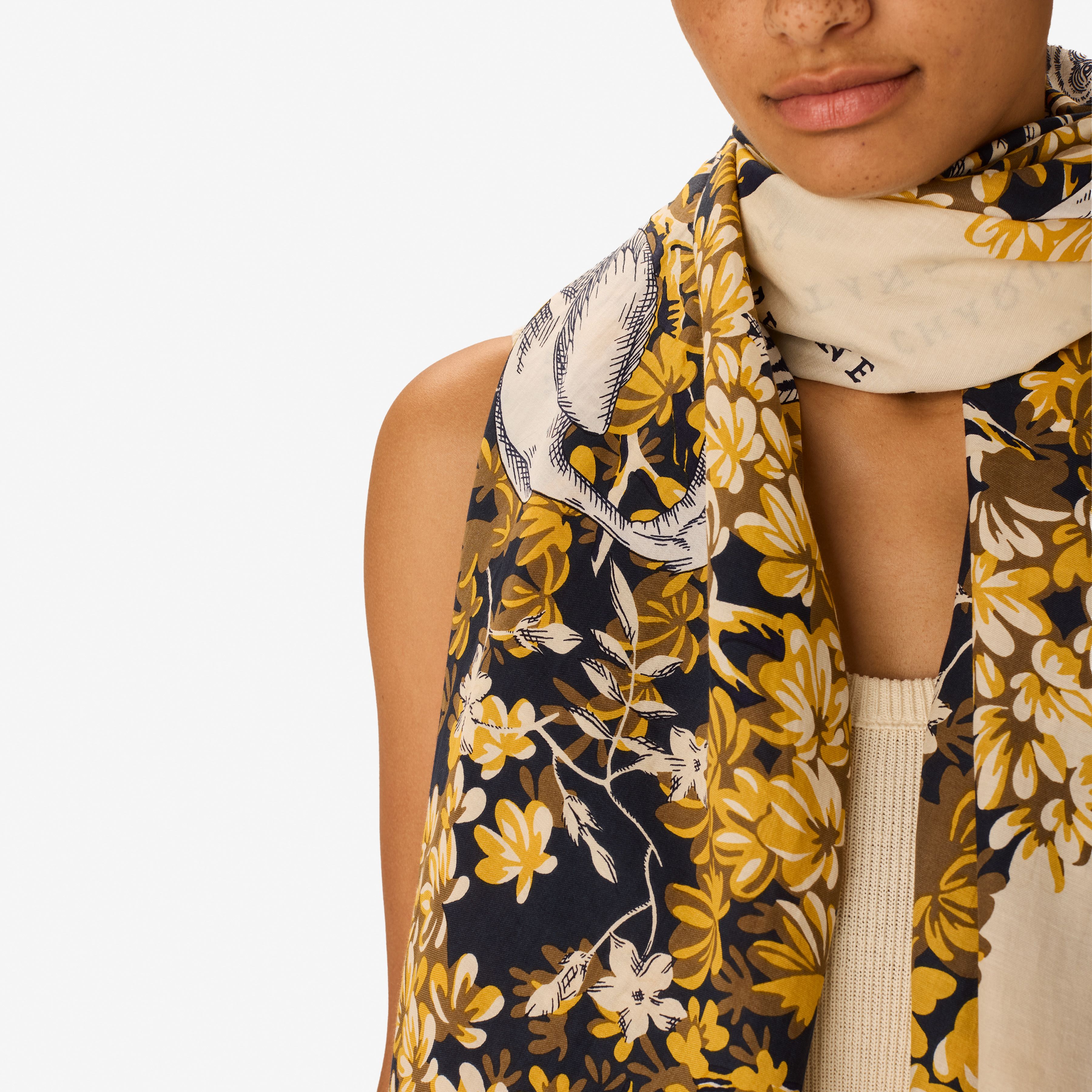 Schal 100 - Bestiaire - Weiß