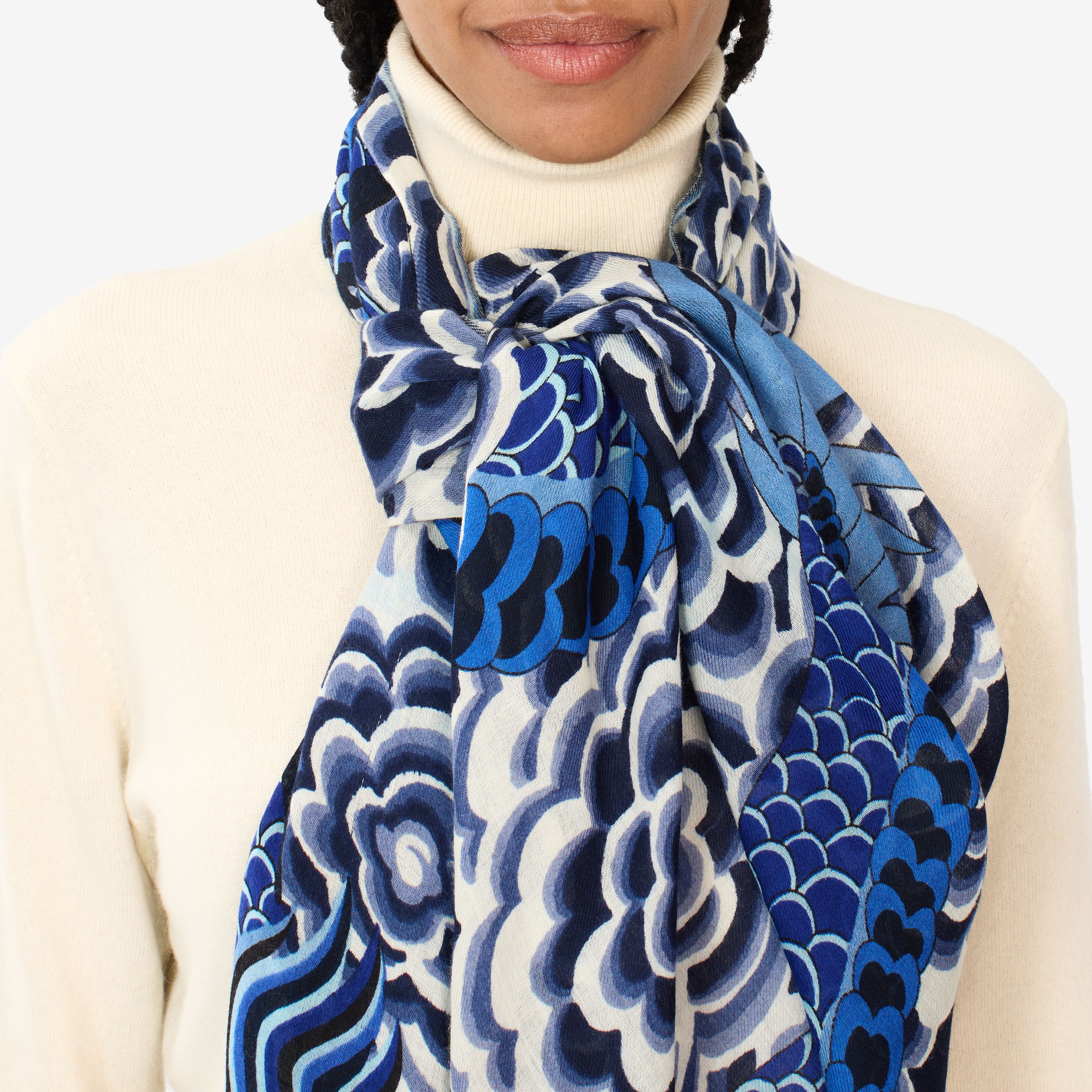 Scarf 70 - Dragon - Blue