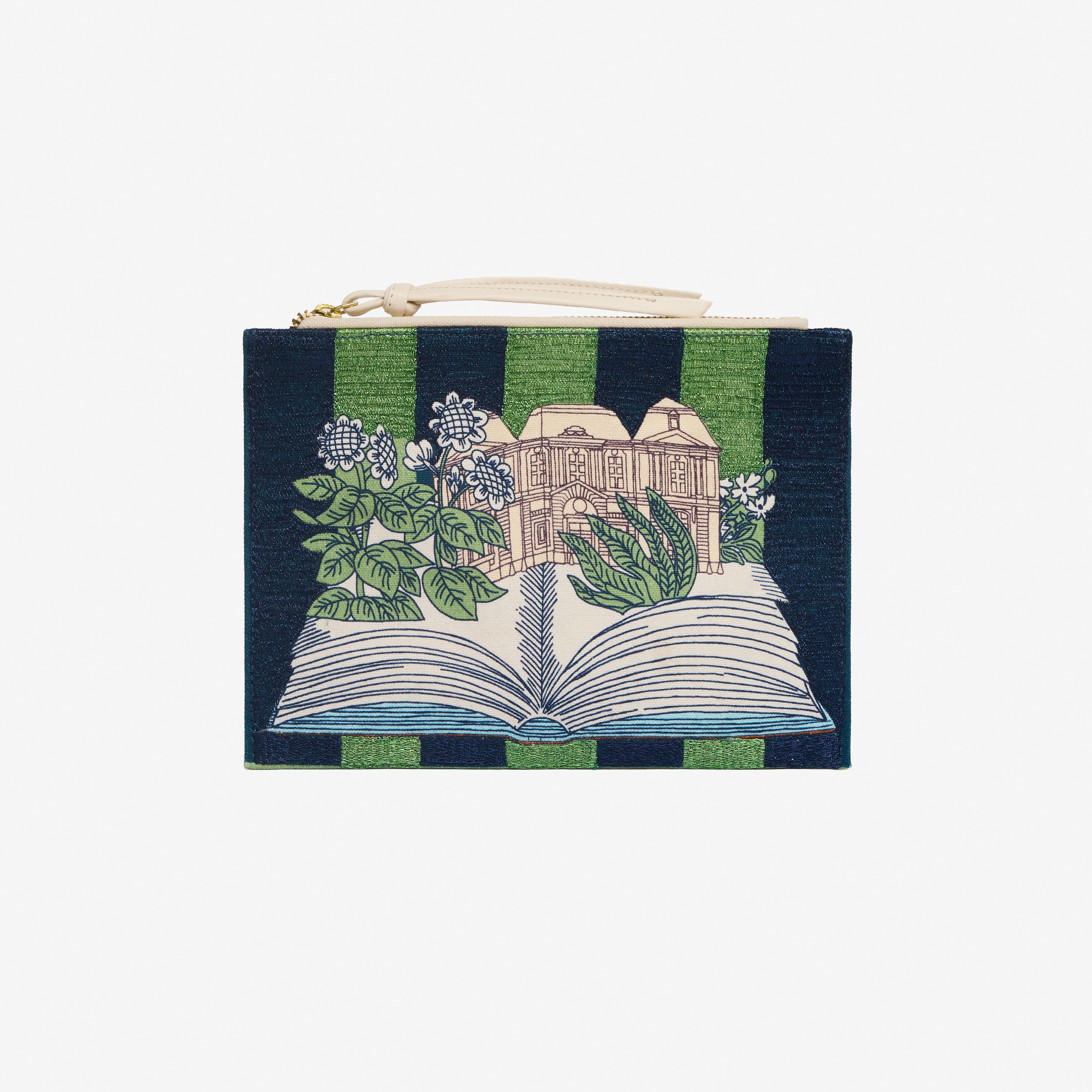 Embroidered Pouch - Paris Septieme - Navy