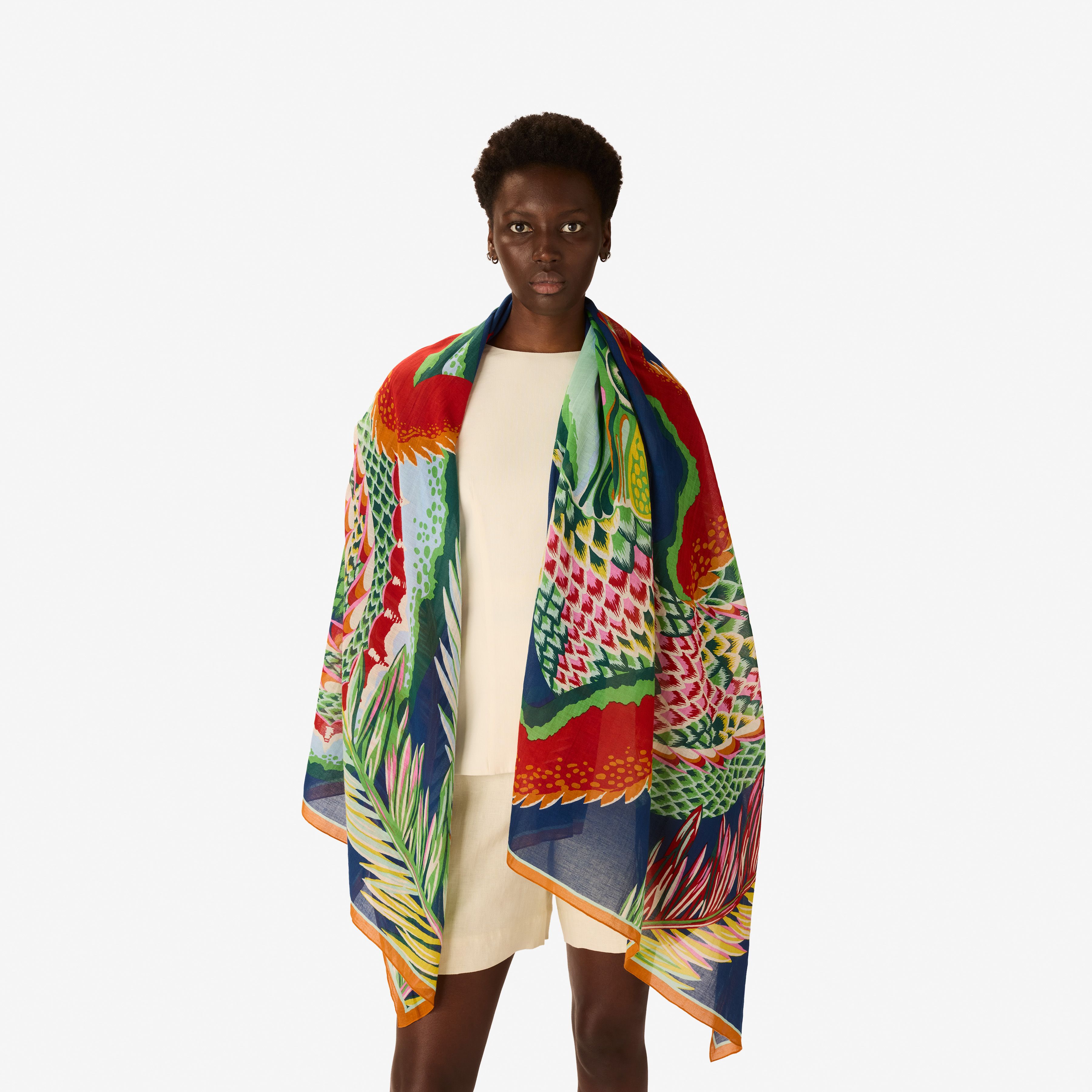 Scarf 100 - Croco - Duck Blue