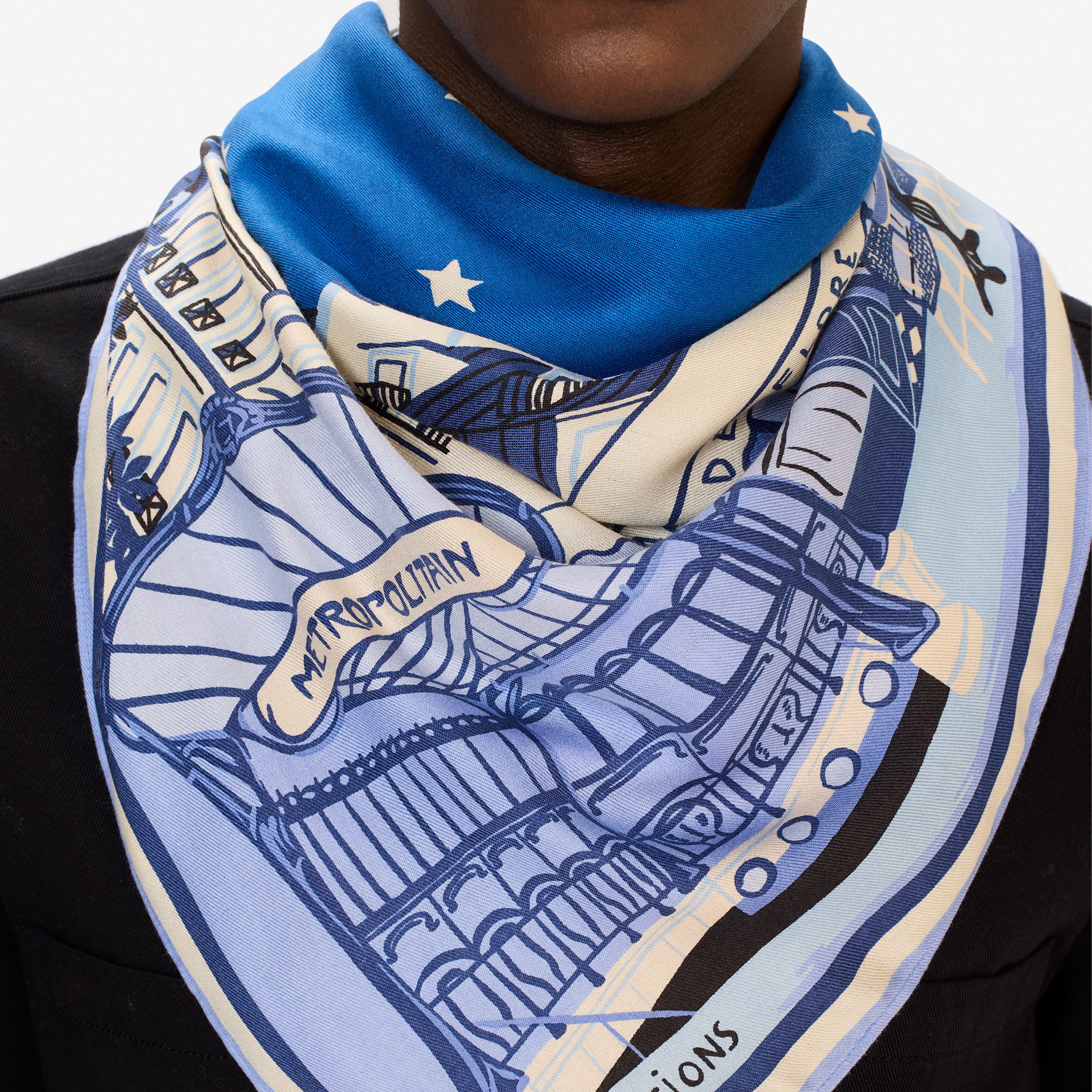 Seide Quadratisches 100 - J'Aime Paris - Blau