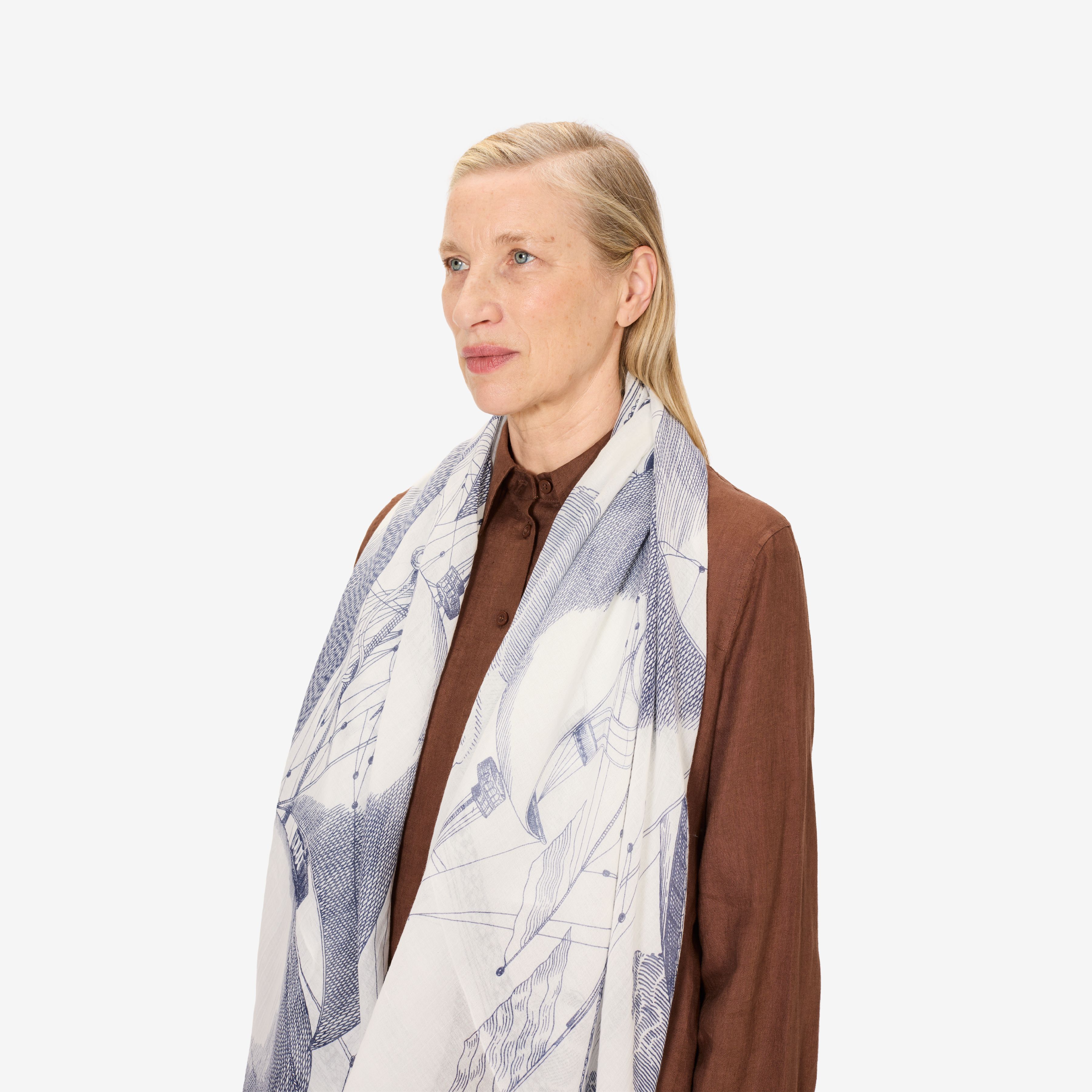Scarf 100 - Des Rives Et Des Reves - White