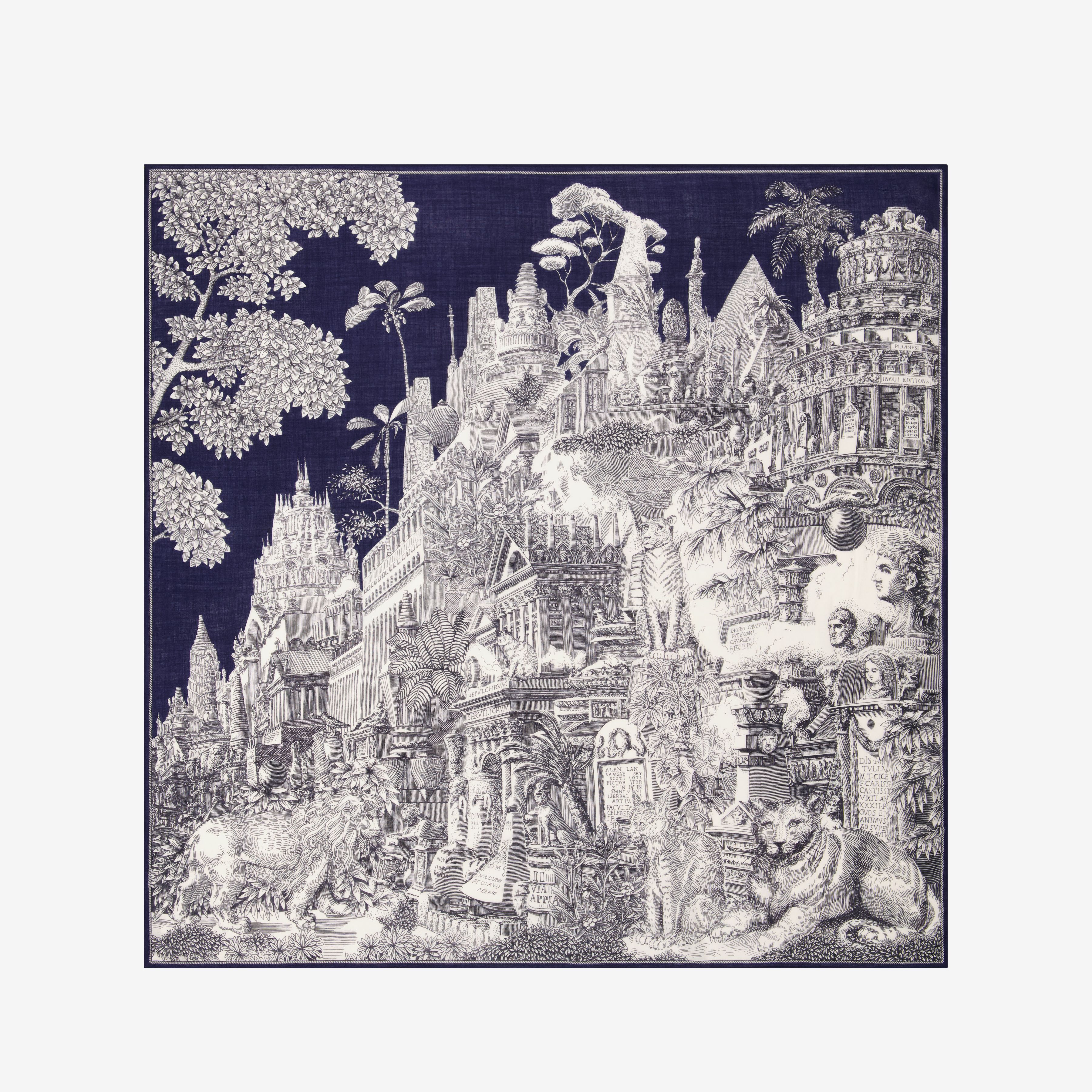 Cashmere Square 130 - Piranesi - Navy