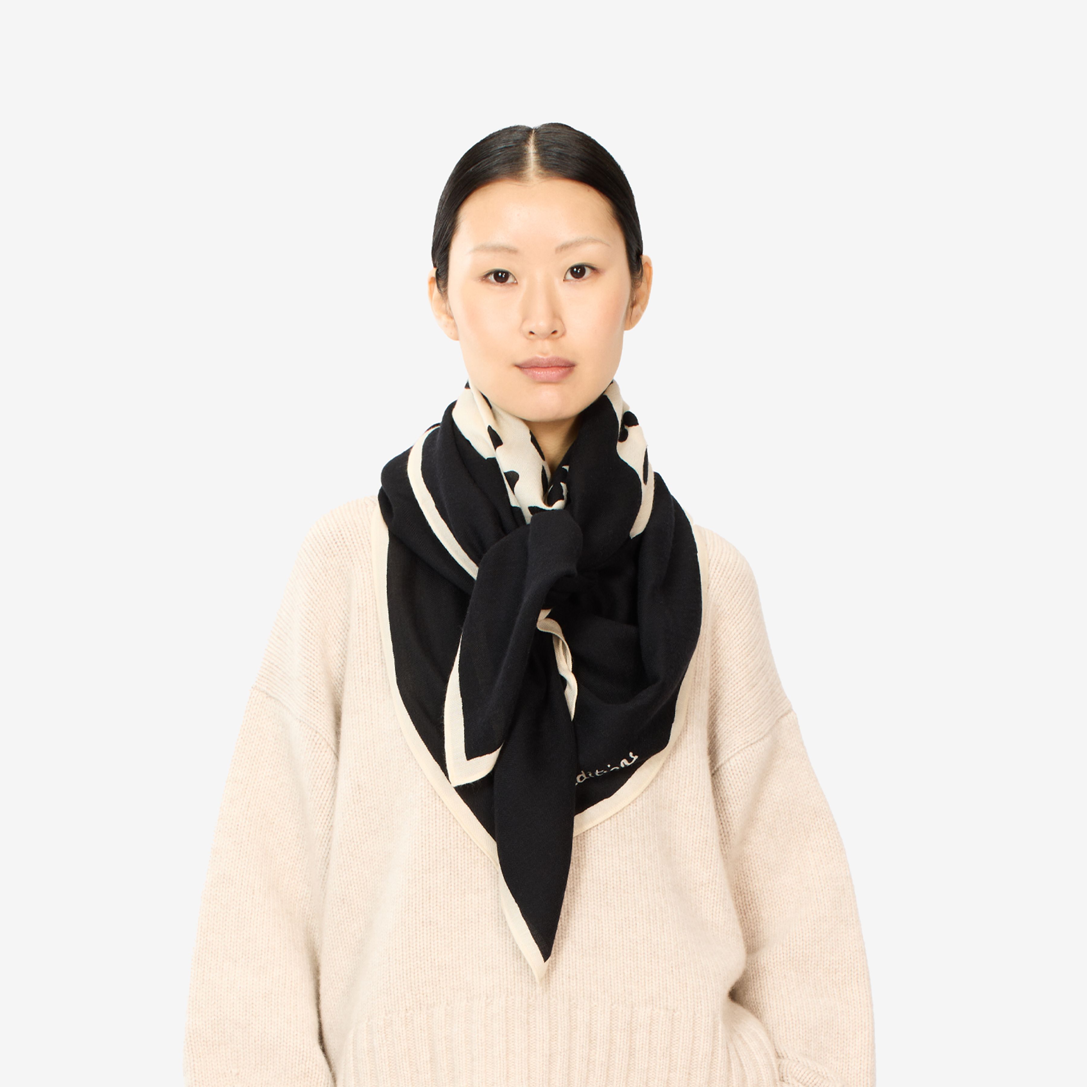 Quadratisches Tuch 130 - Feline - Schwarz