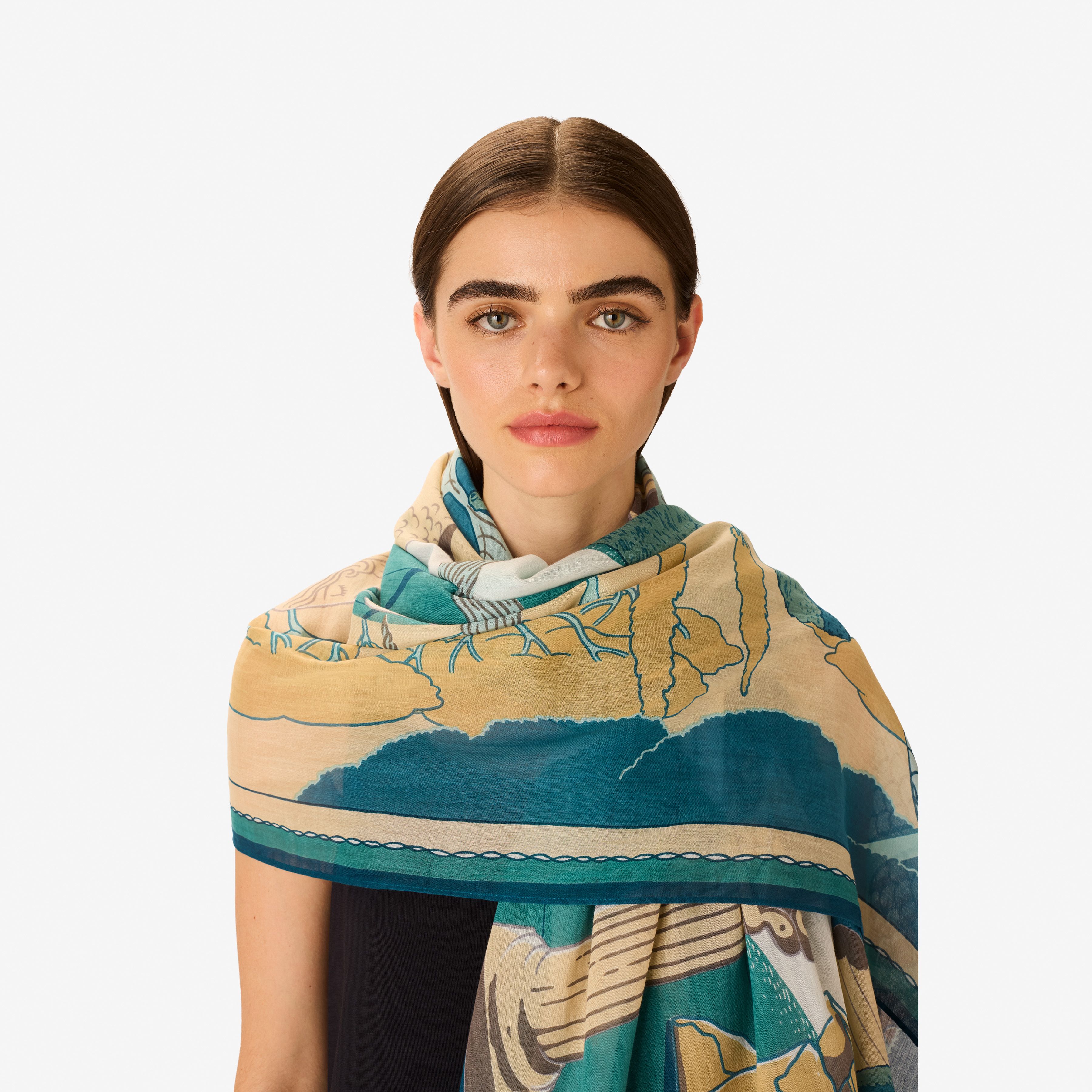 Scarf 100 - Jardin - Turquoise