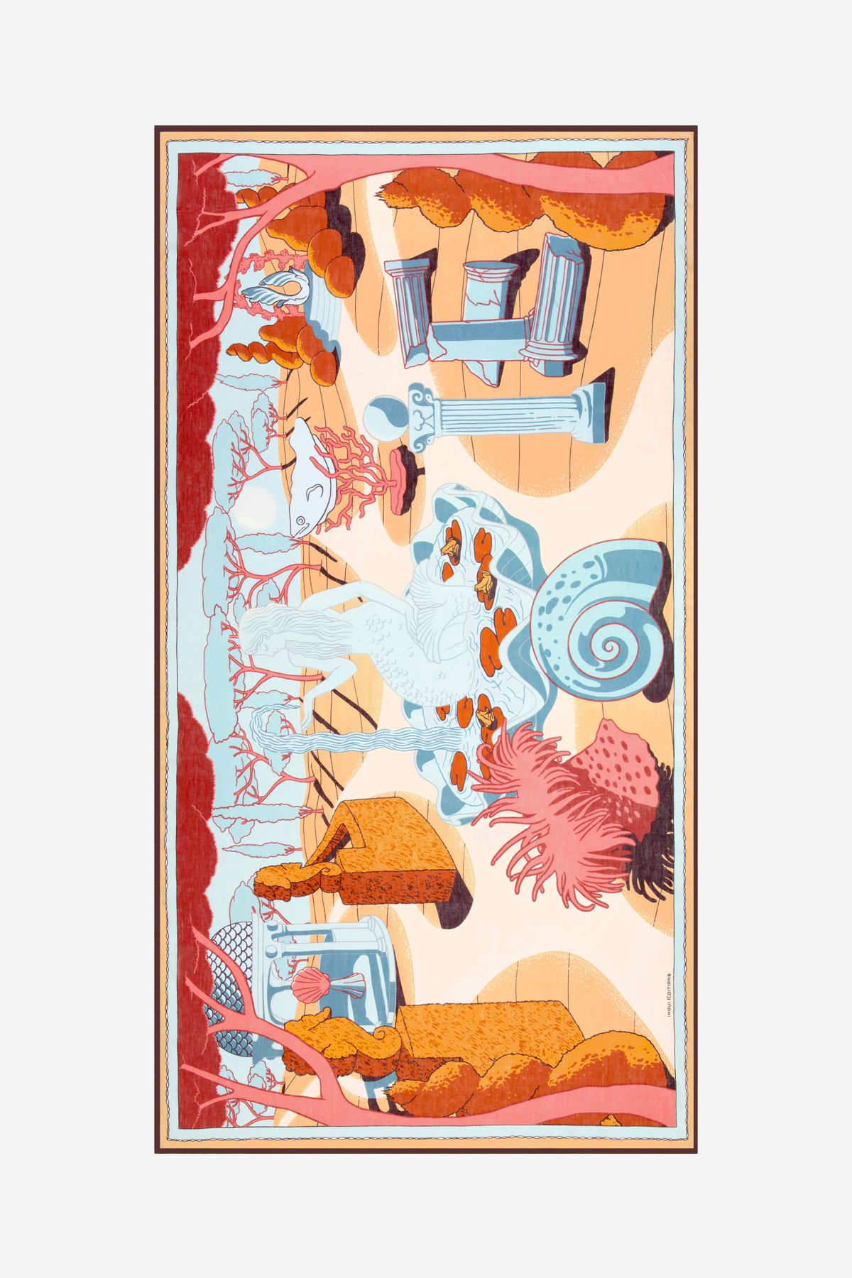 Écharpe 100 - Jardin - Corail