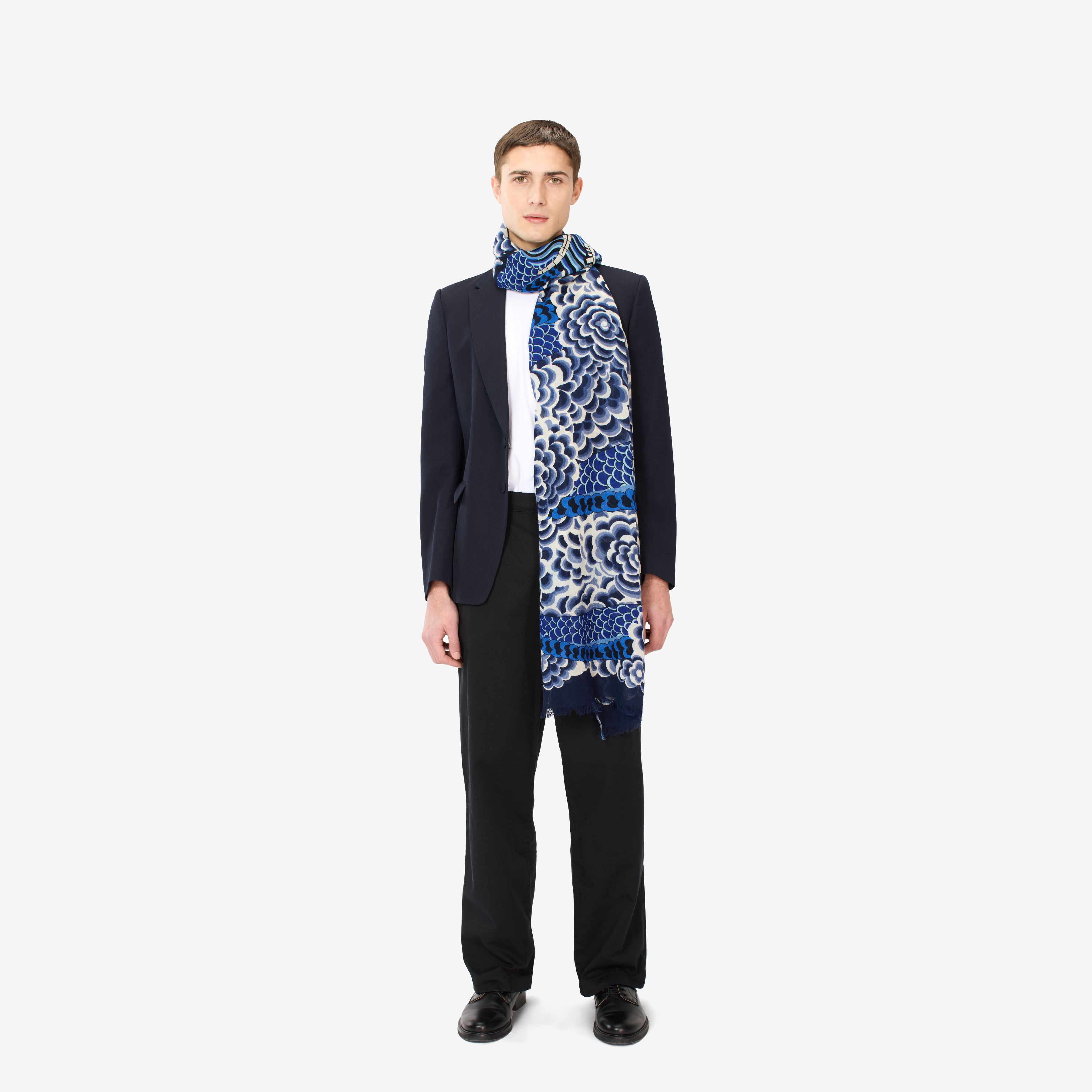 Scarf 70 - Dragon - Blue