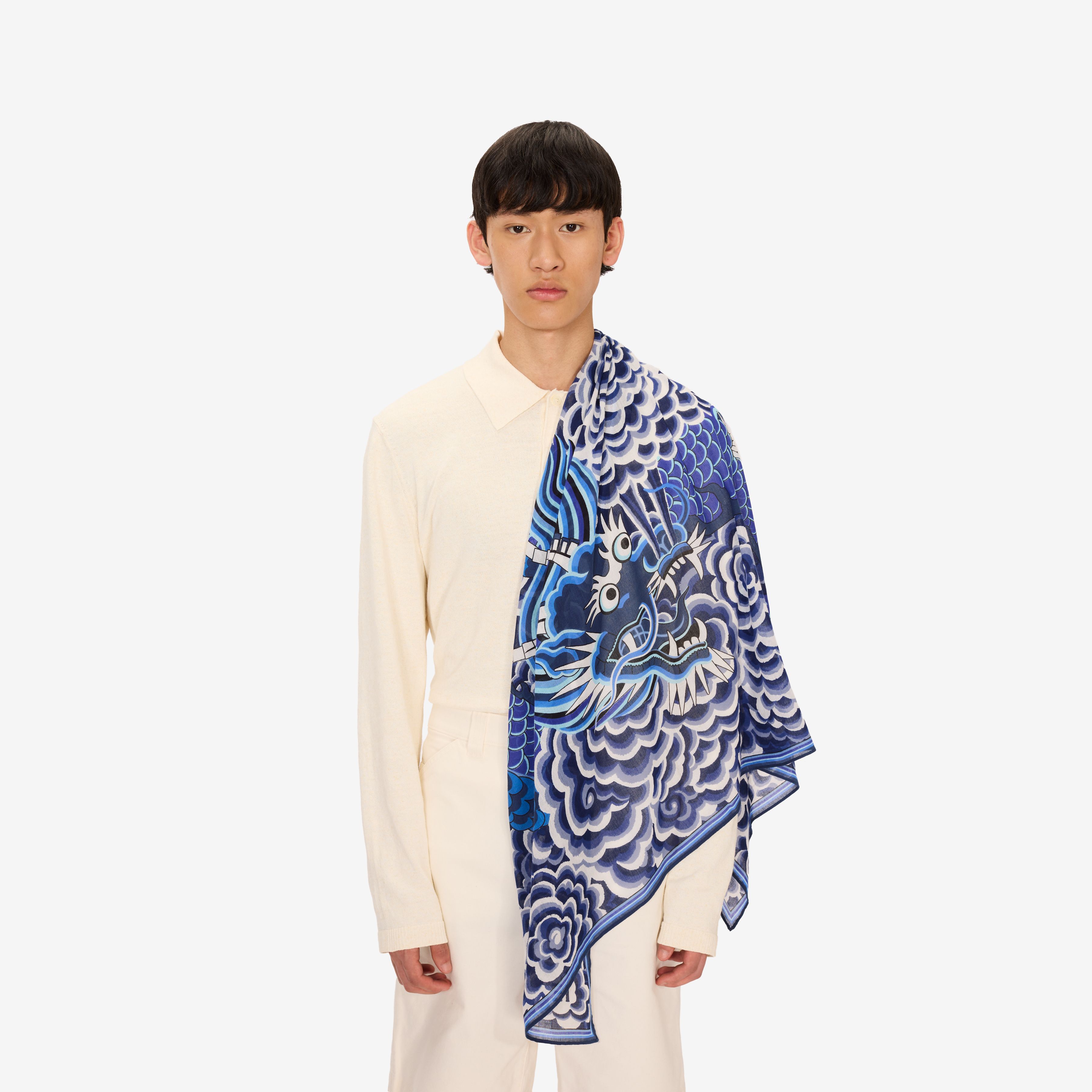 Carré 130 - Dragon - Bleu