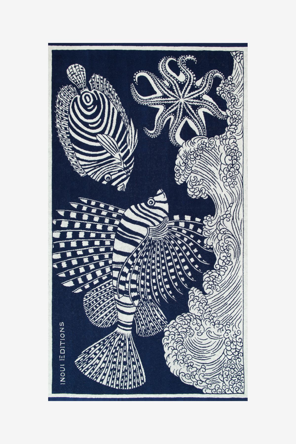 Serviette De Plage 100 - Poseidon - Bleu Marine