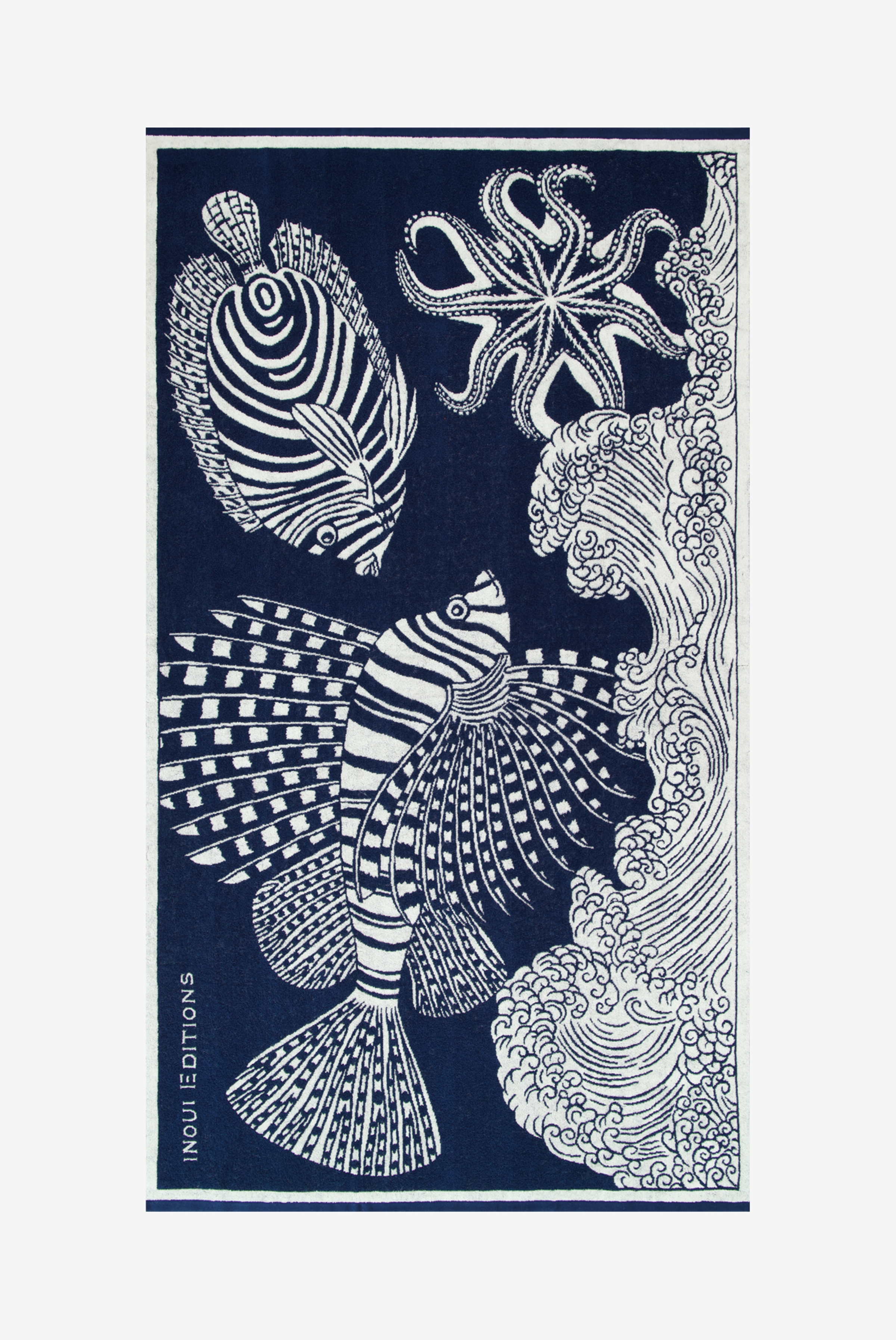 Serviette De Plage 100 - Poseidon - Bleu Marine