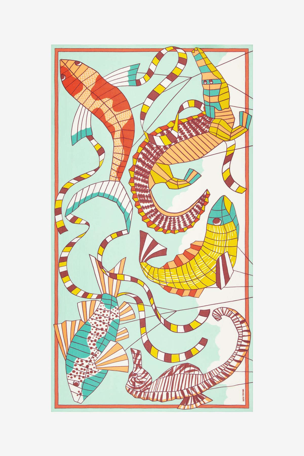 Écharpe 100 - Cerfs Volants - Turquoise