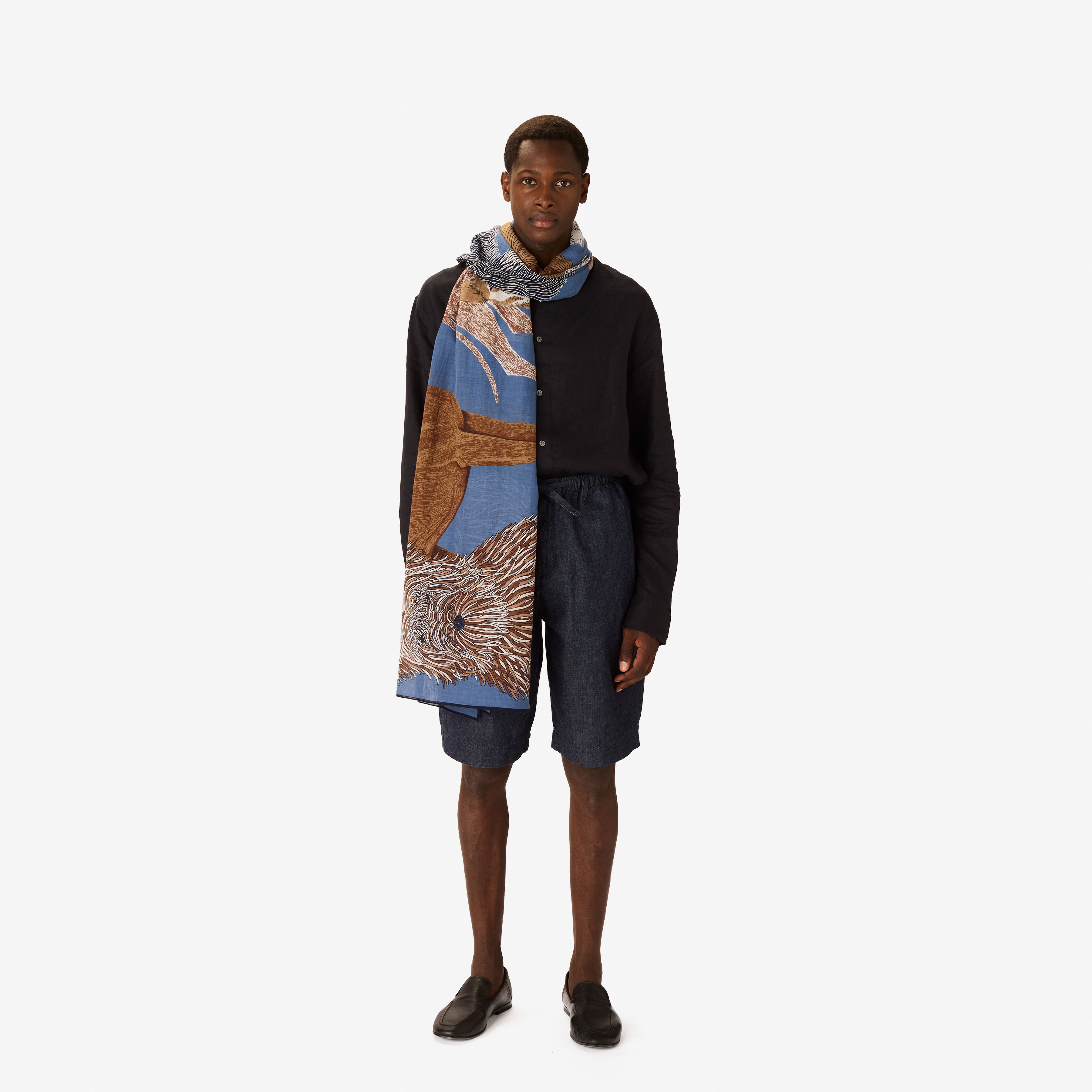 Écharpe 100 Coton - Toutou - Bleu