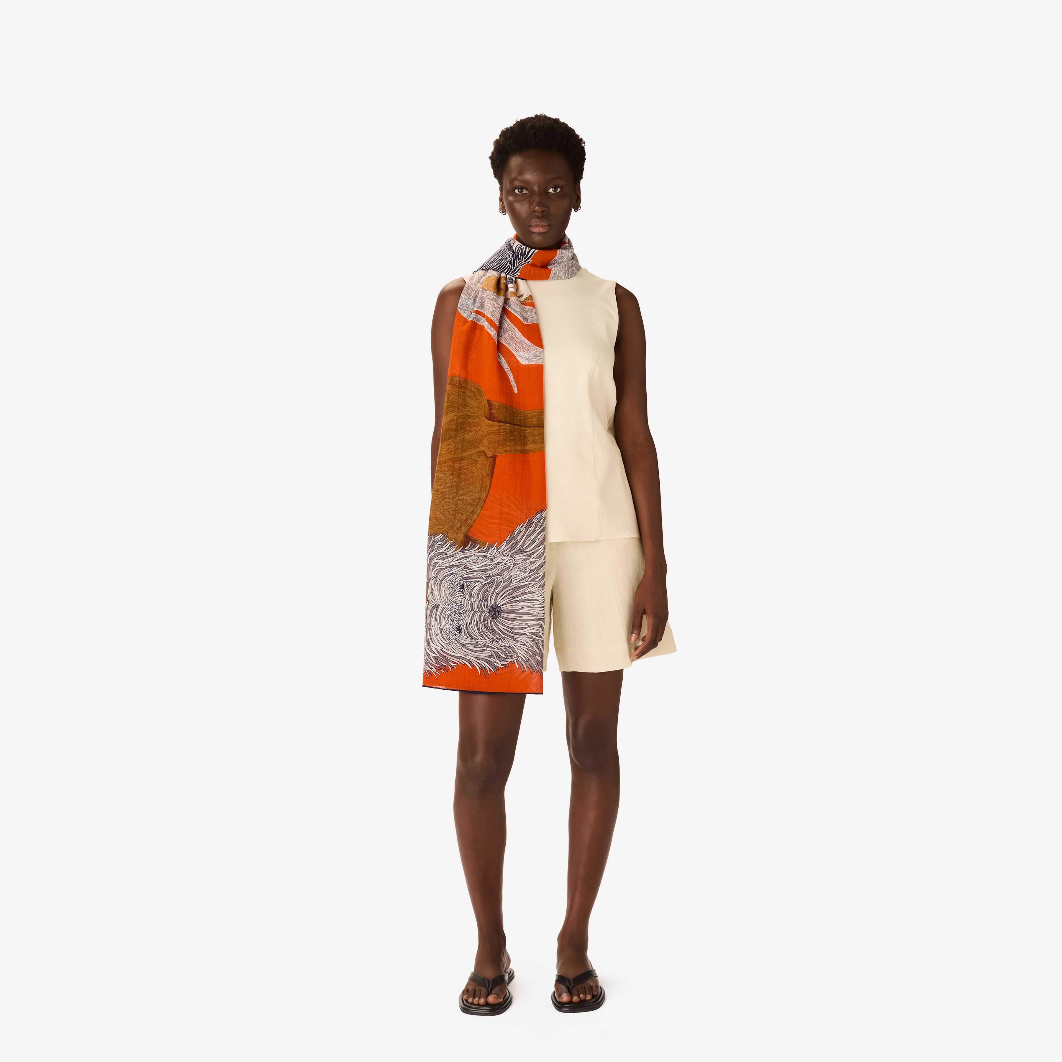 Écharpe 100 Coton - Toutou - Orange