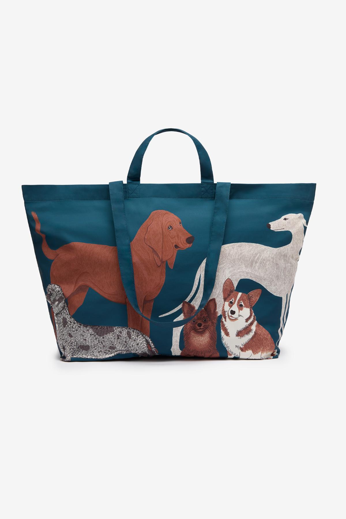 Sac Maxi Shopper - Toutou - Bleu canard
