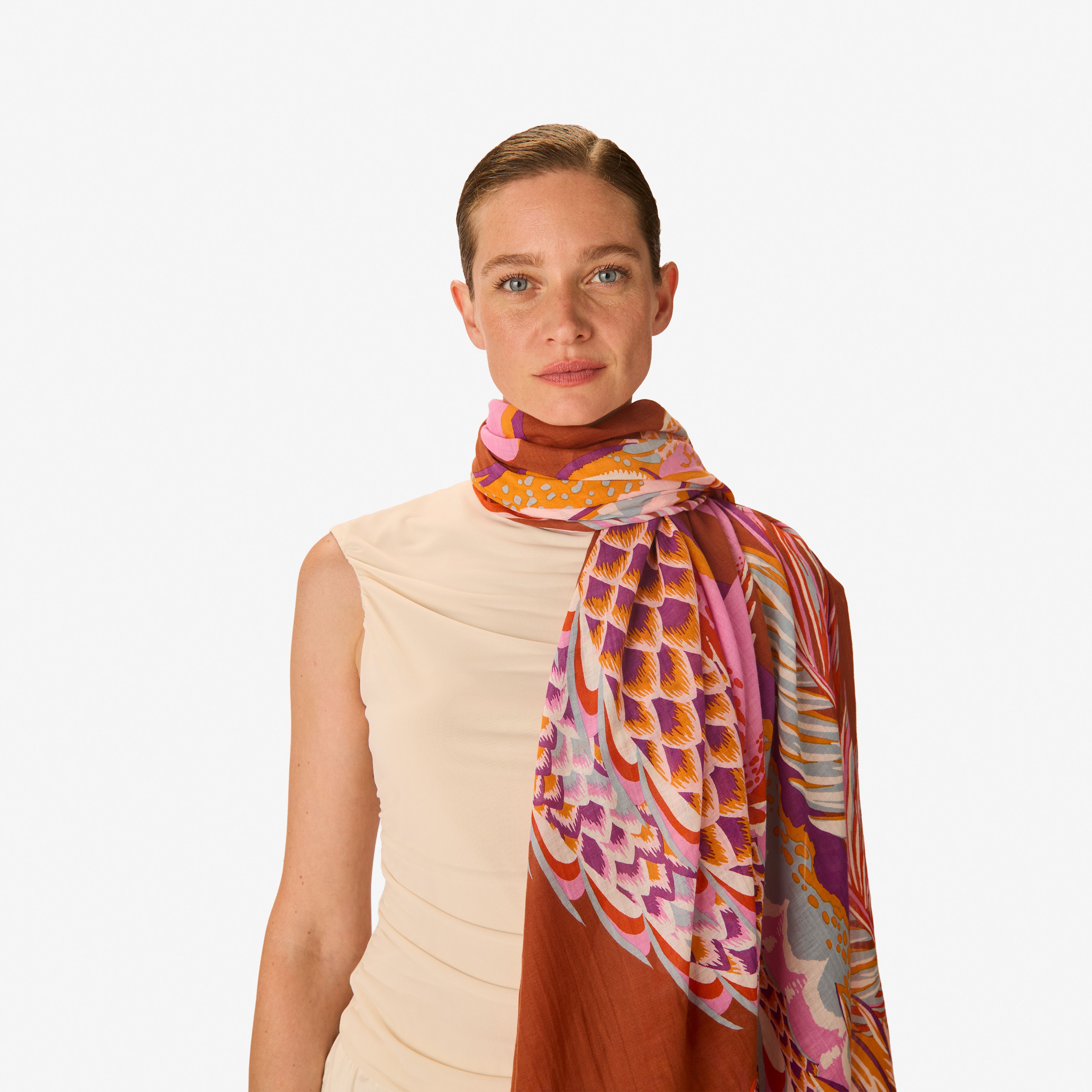 Schal 100 - Croco - Karamell