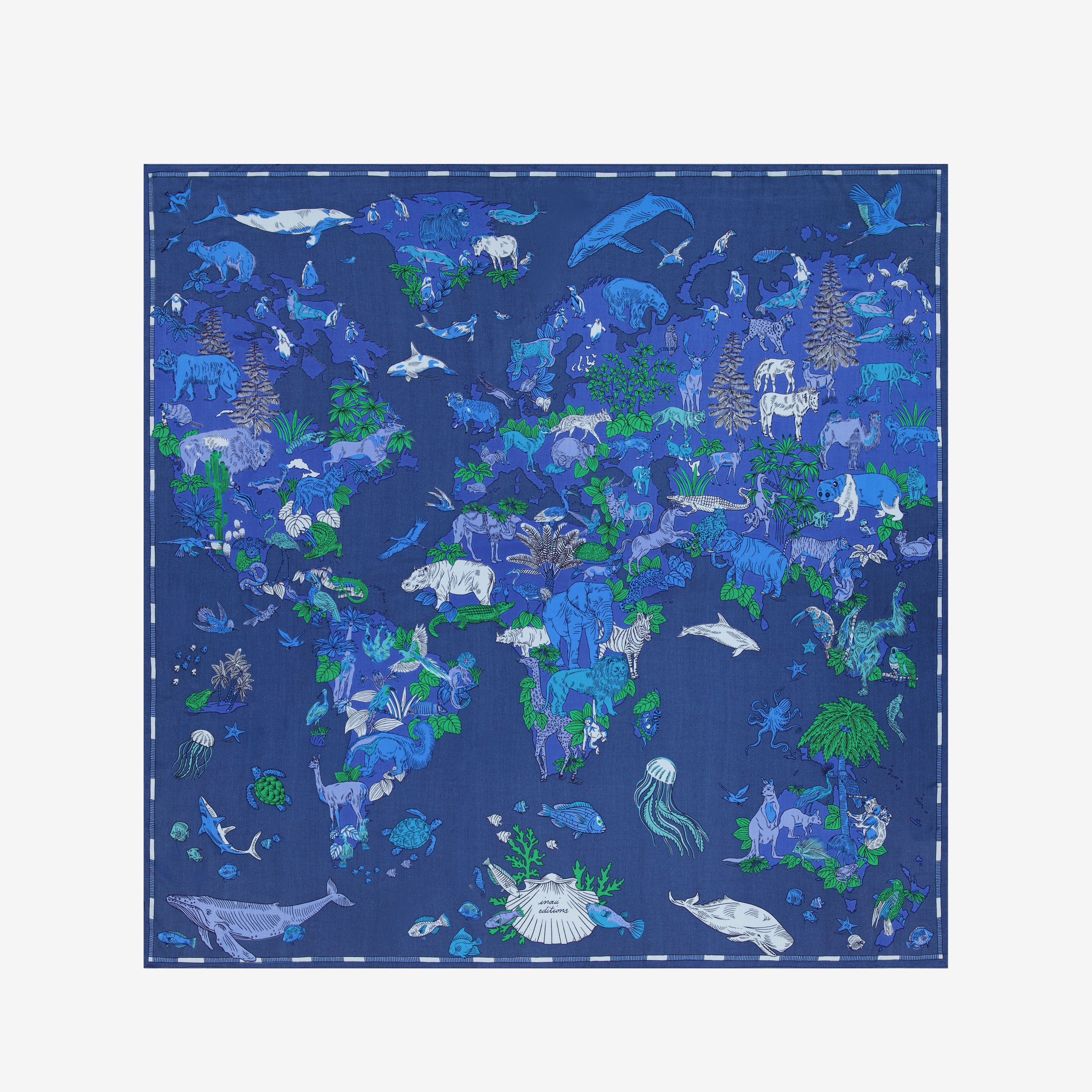 Carré 130 - Atlas - Bleu