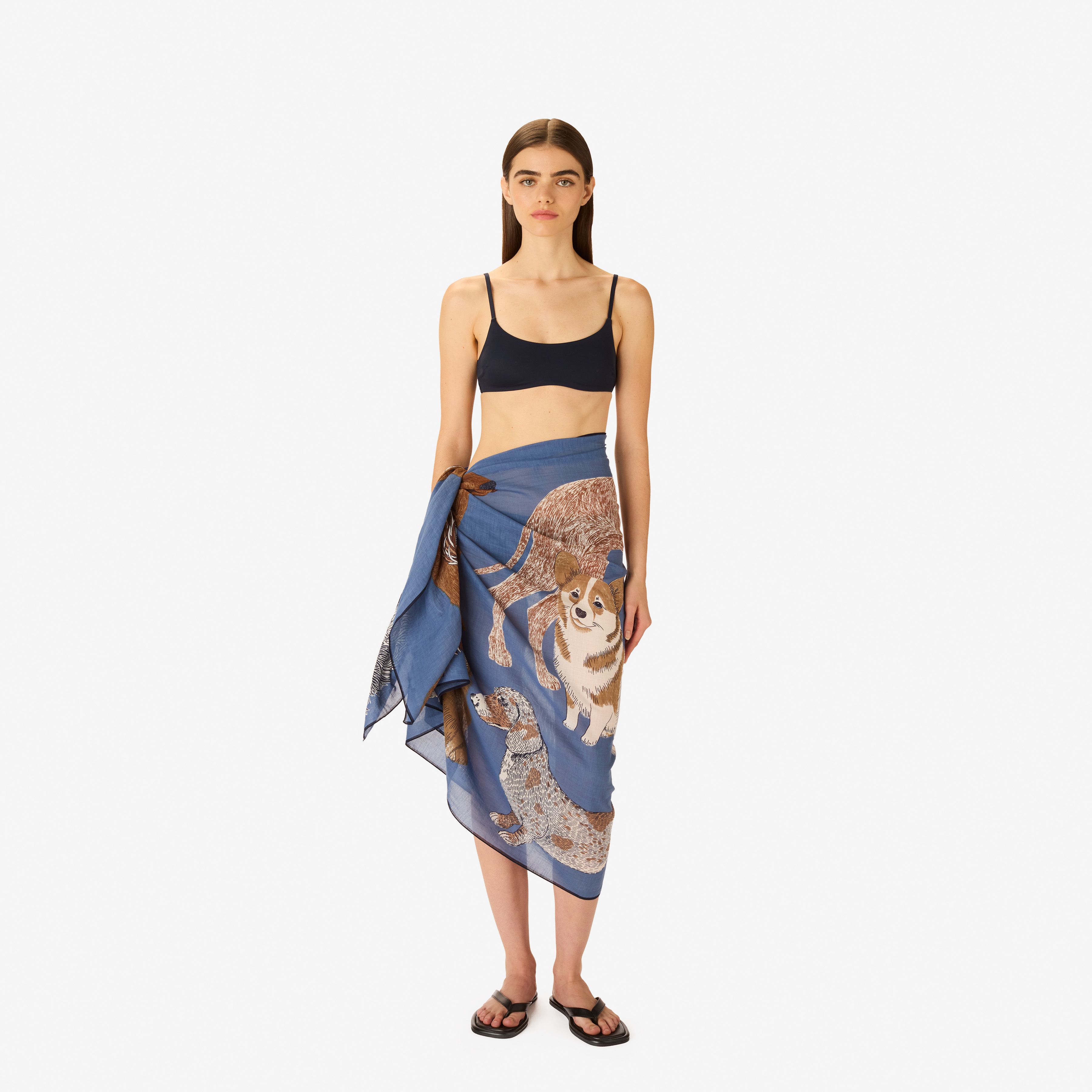 Écharpe 100 Coton - Toutou - Bleu