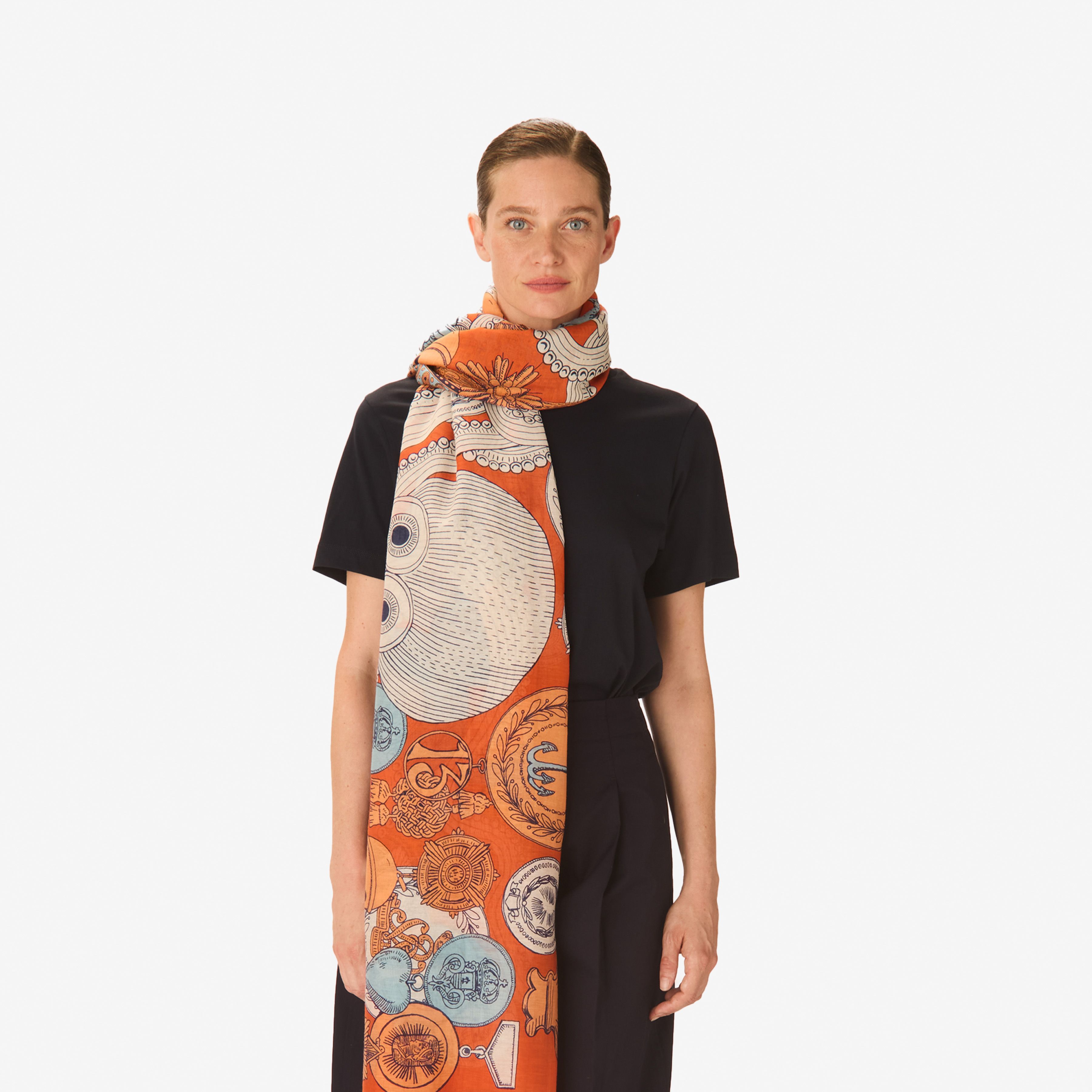 Scarf 100 - Octopus - Orange