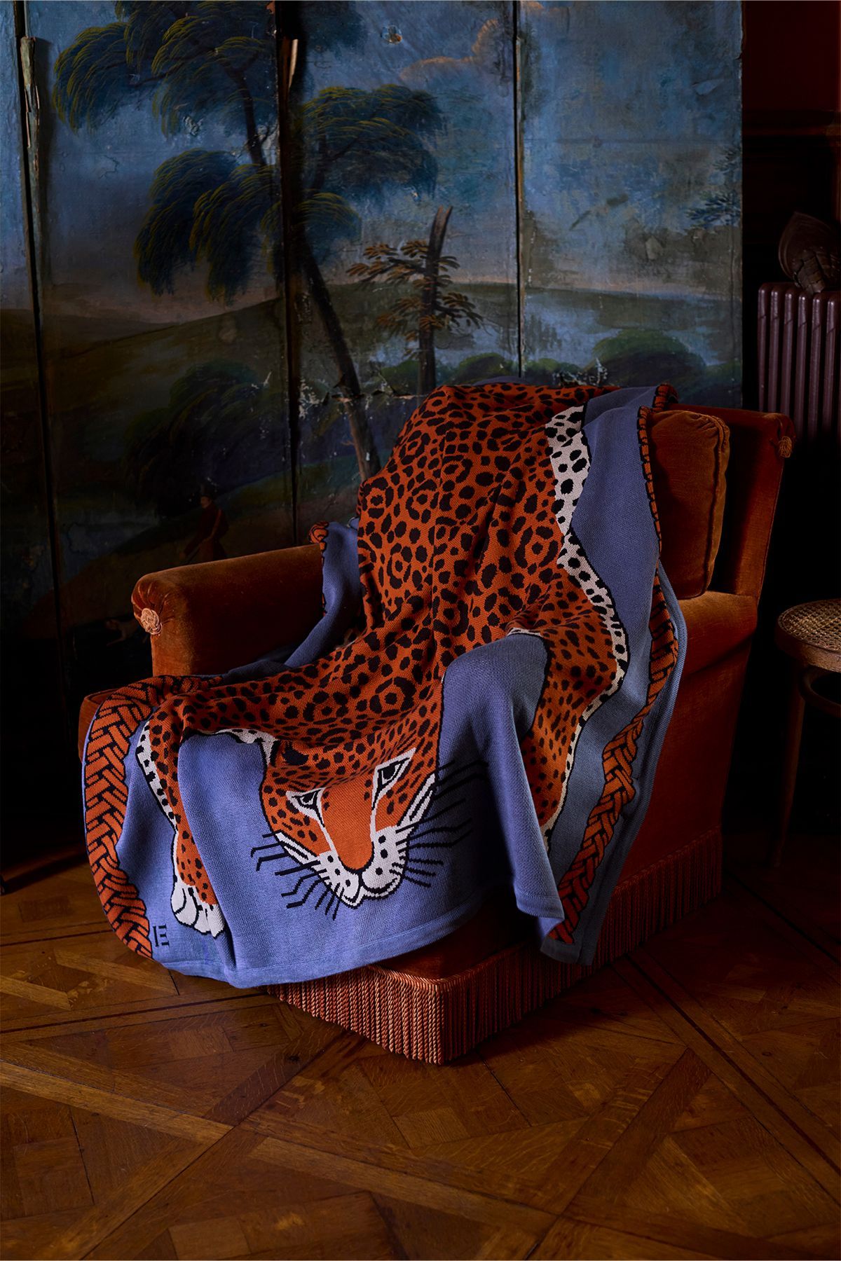 Plaid 130 - Leopard - Bleu