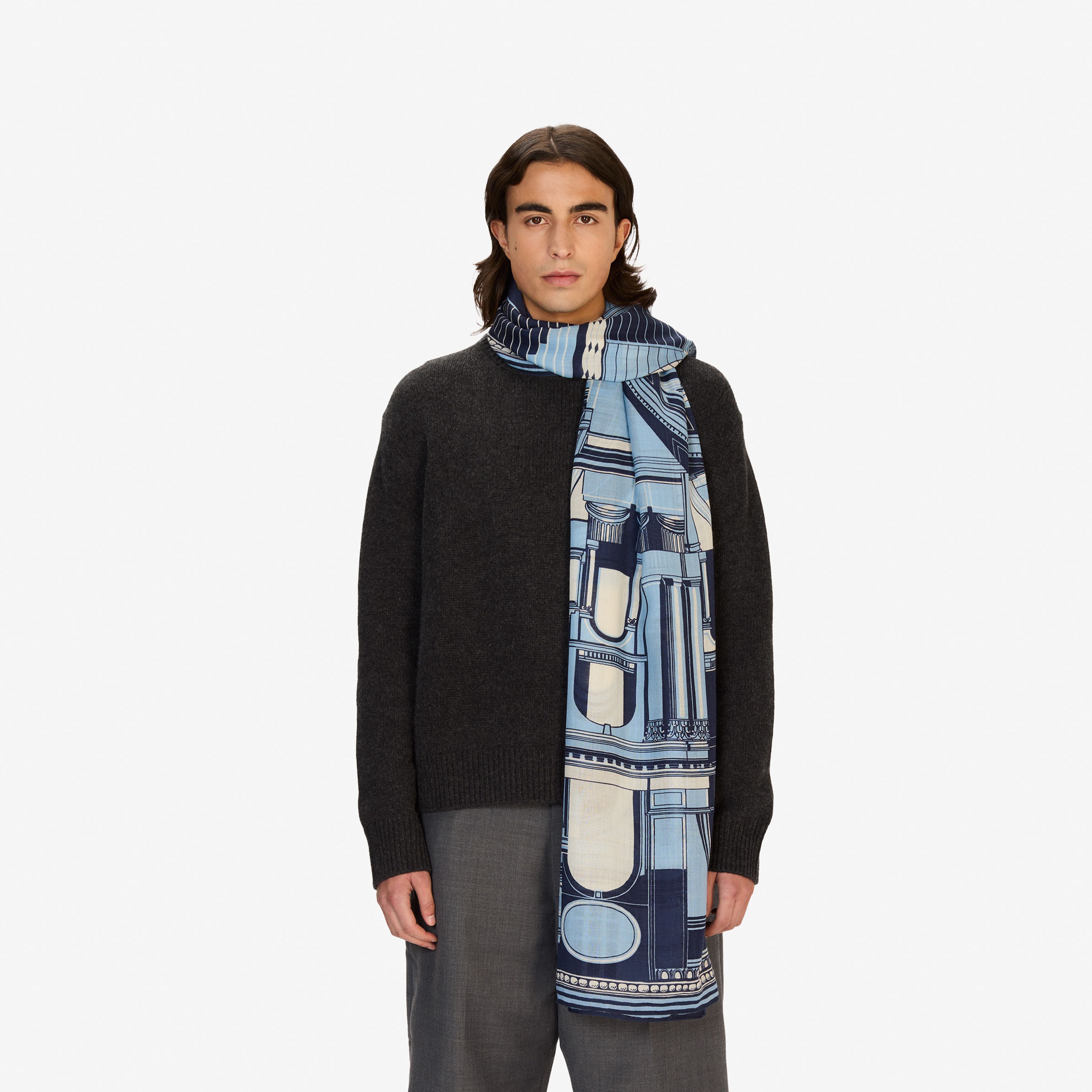 Sciarpa 100 - Architecture - Blu