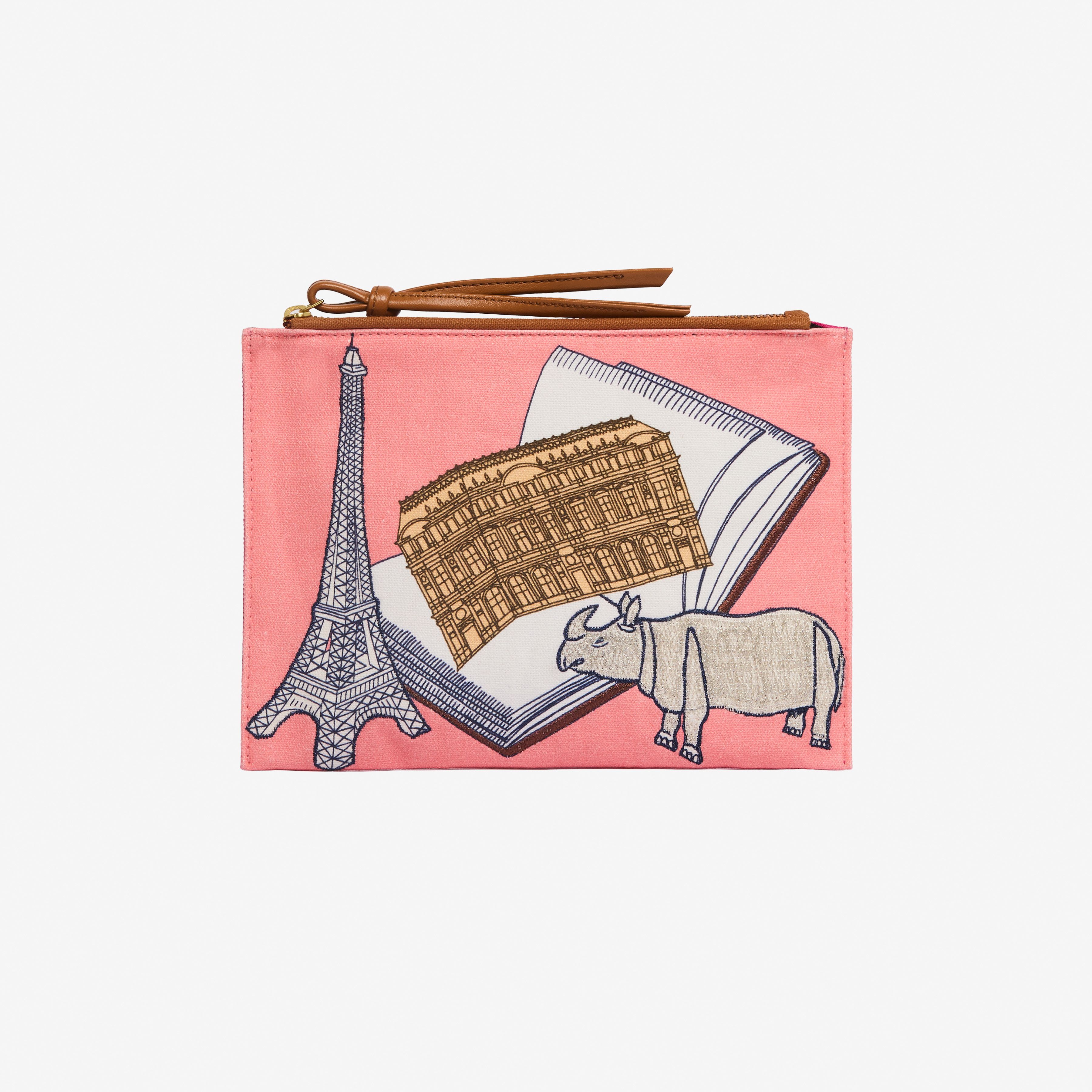 Embroidered Pouch - Paris Premier - Pink