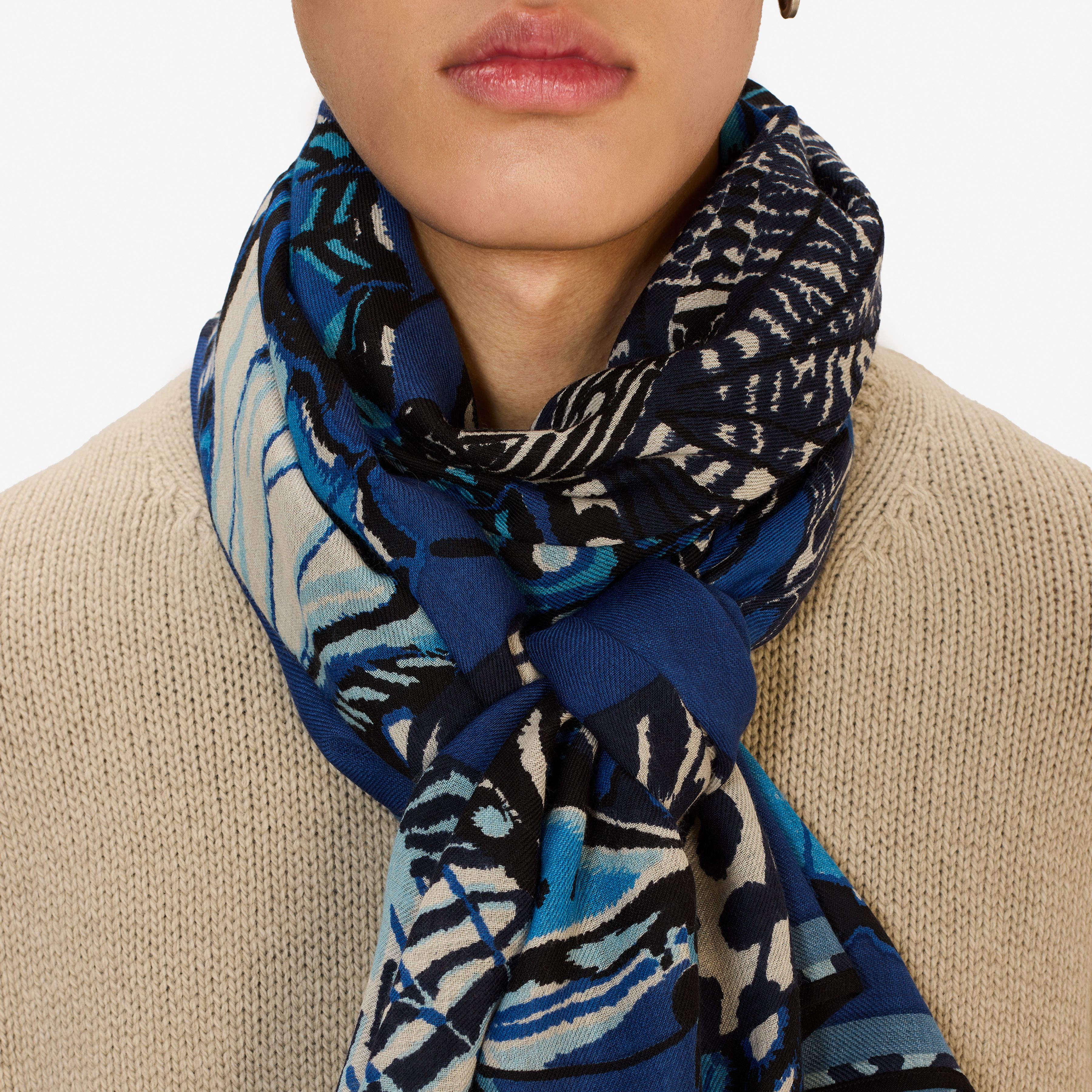 Scarf 70 - Papillons - Blue