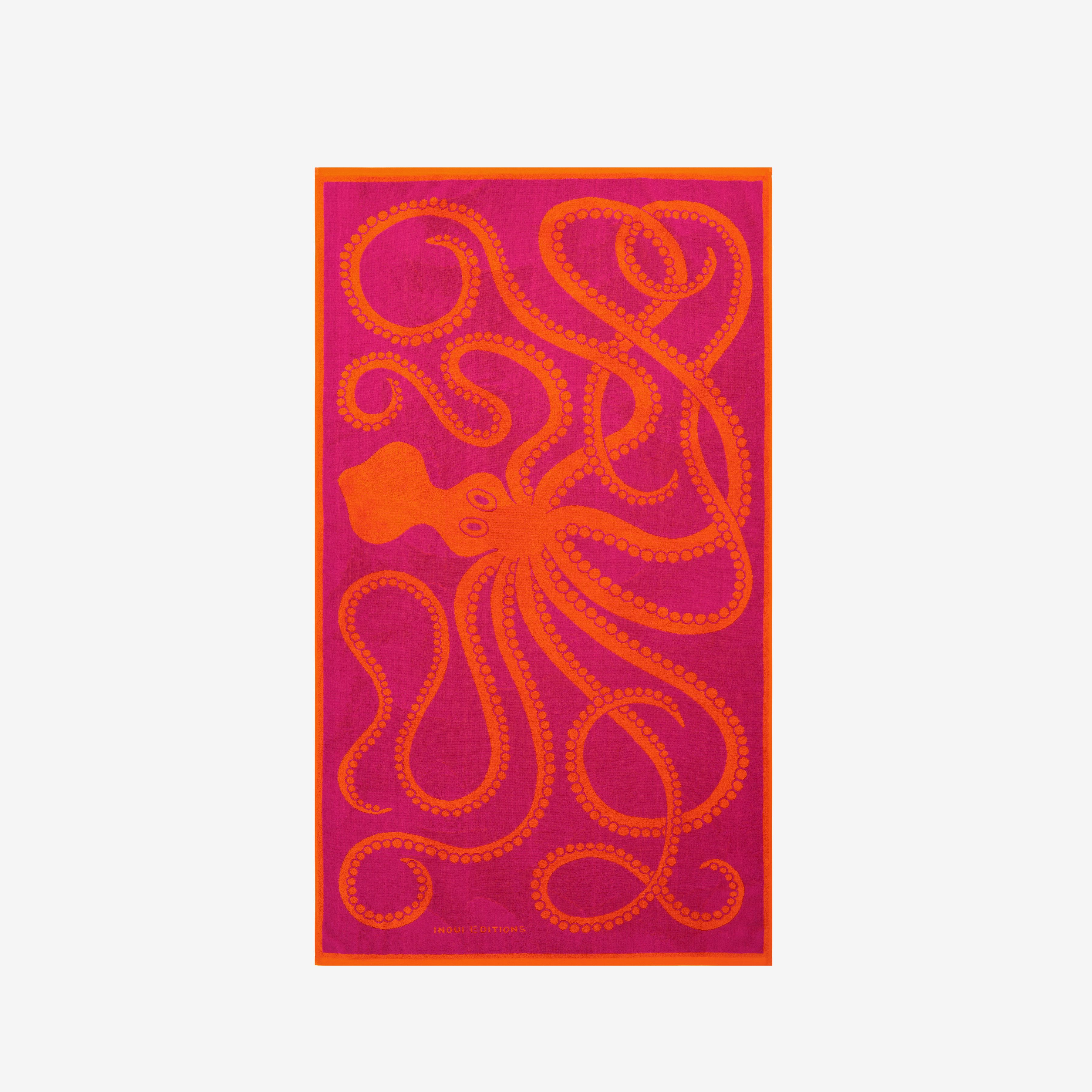 Beach Towel 100 - Octopus - Fuchsia