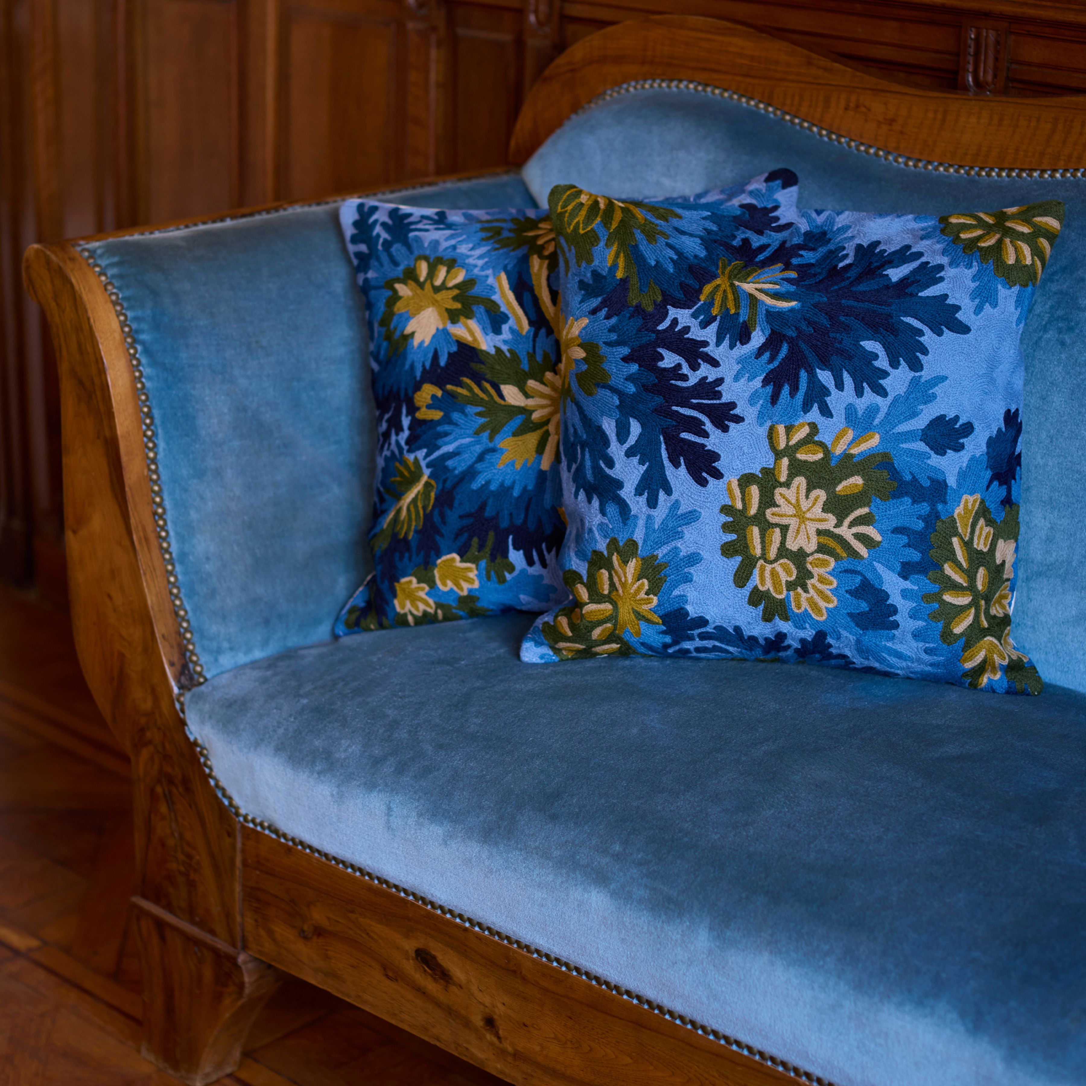 Funda de cojín 45 - Fontainebleau - Azul Pato