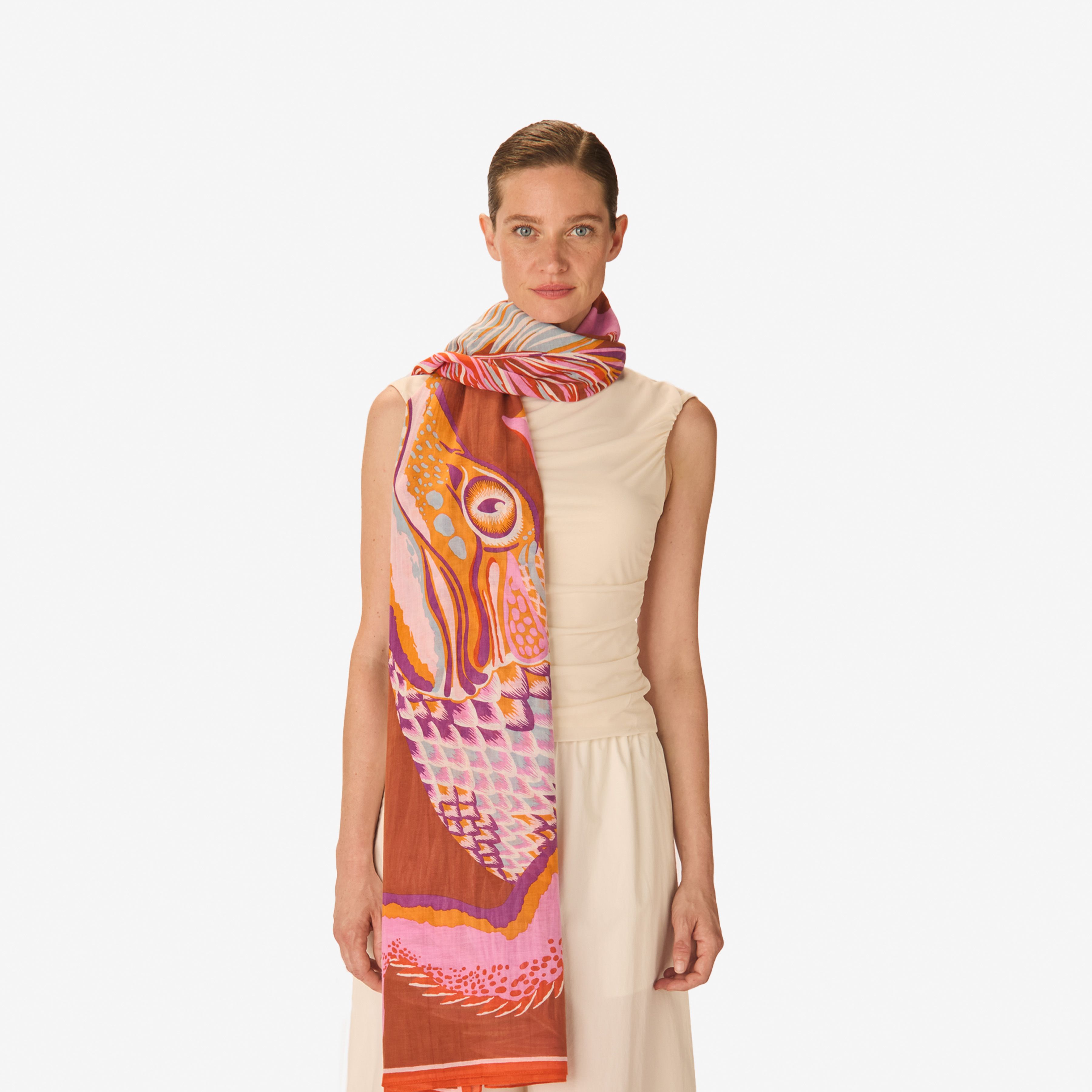 Schal 100 - Croco - Karamell