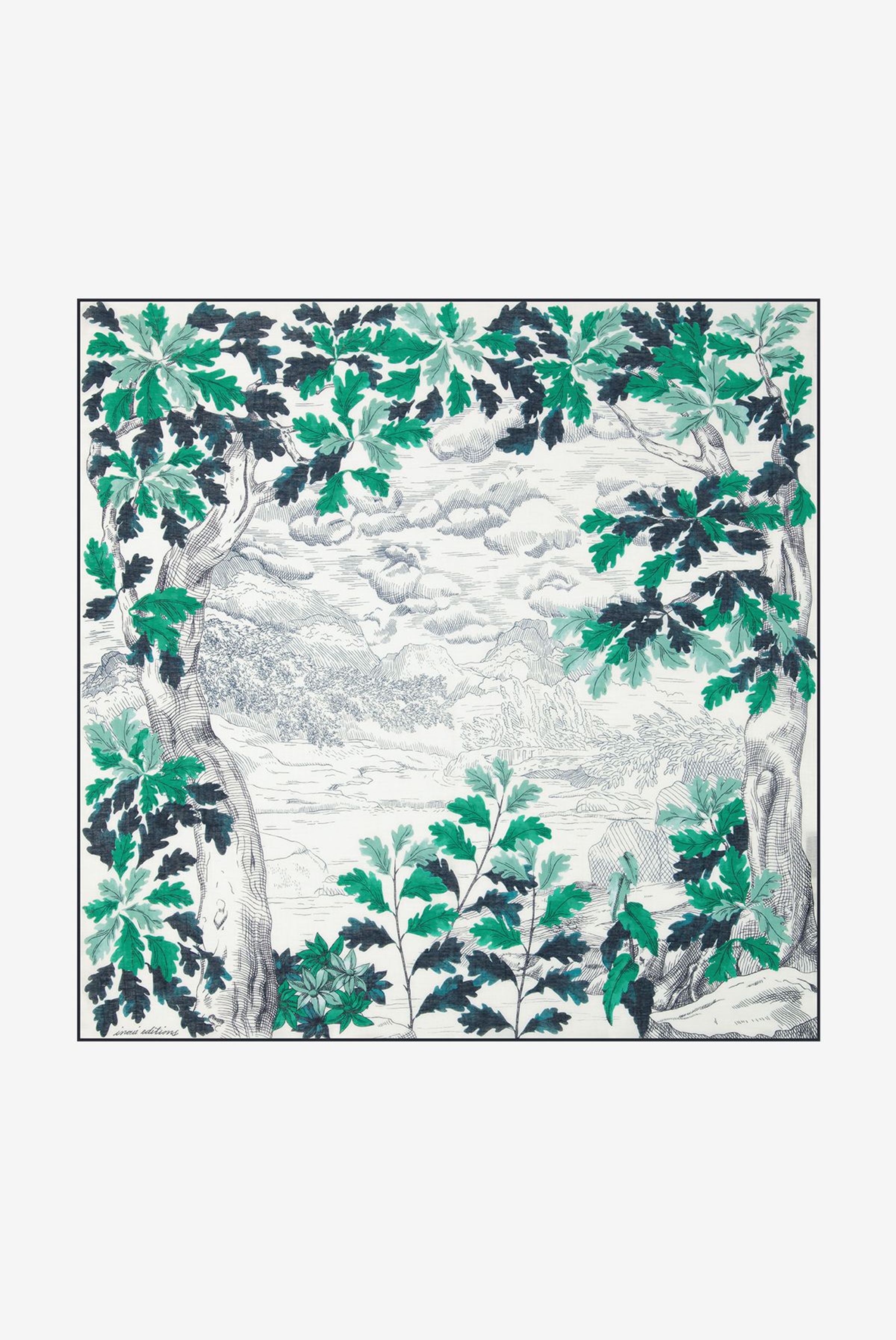 Foulard quadrato 100 - Amboise - Smeraldo
