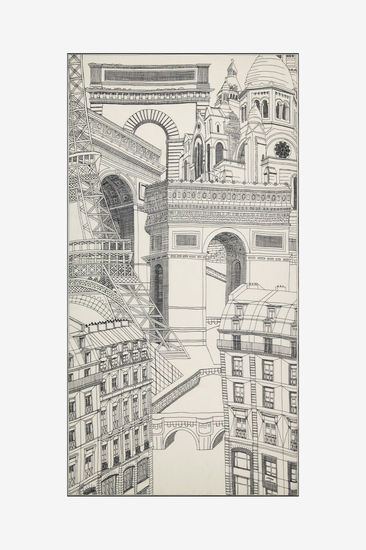 Écharpe 100 - Paris - Blanc