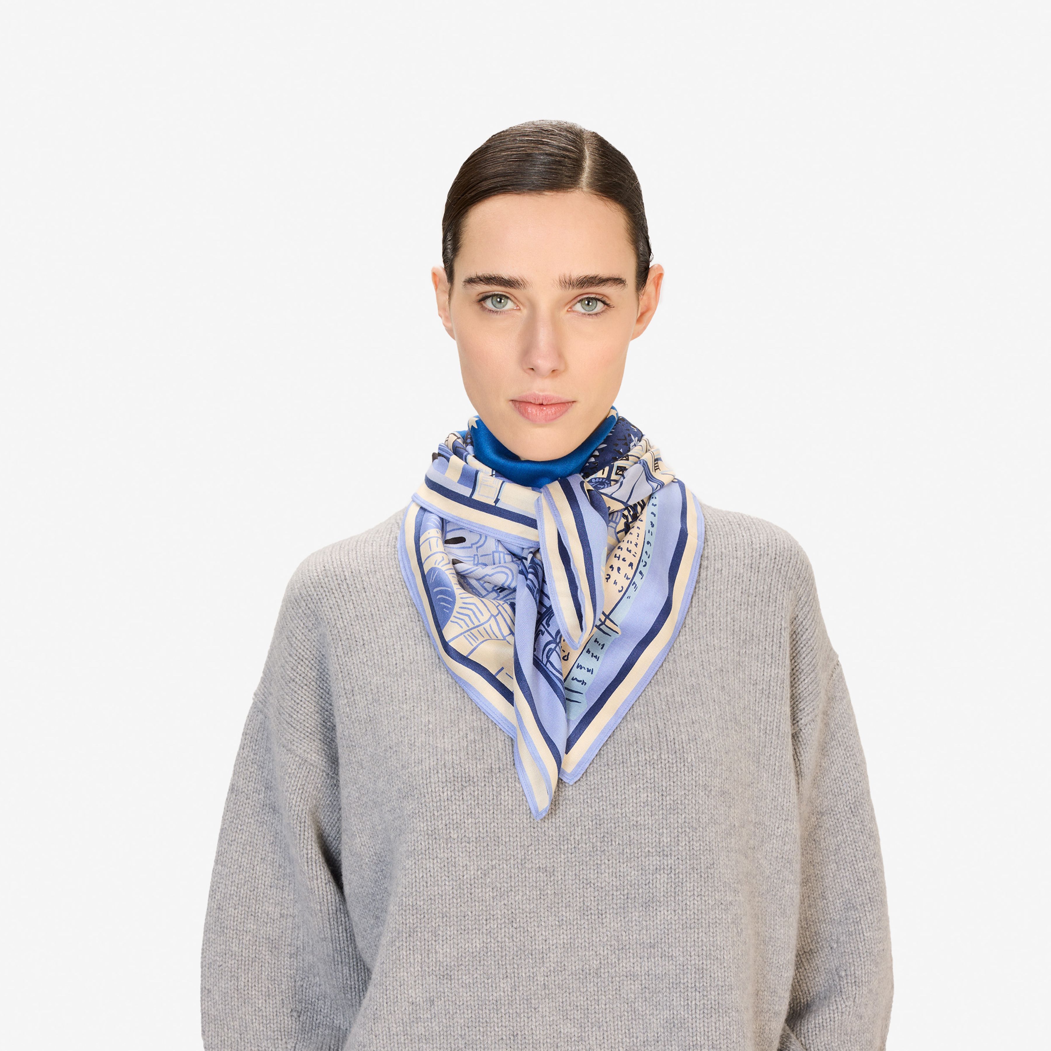 Seide Quadratisches 100 - J'Aime Paris - Blau