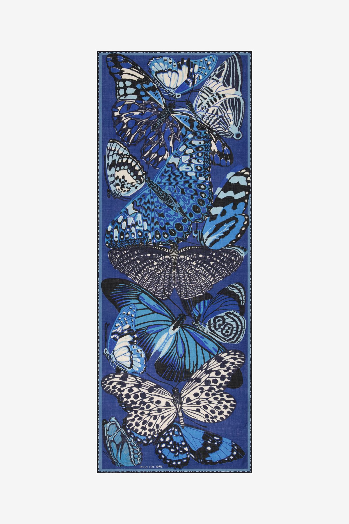 Écharpe 70 - Papillons - Bleu