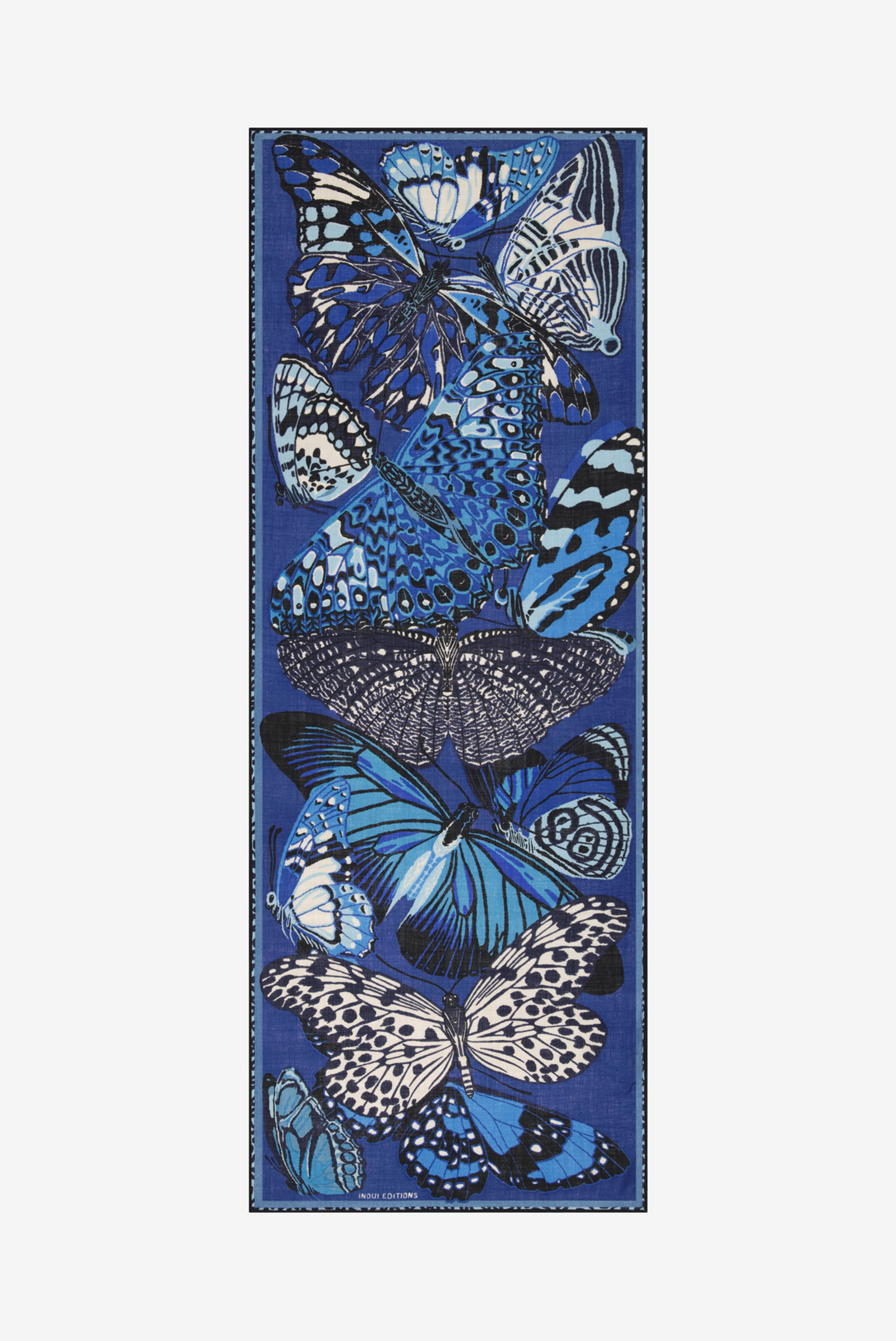 Écharpe 70 - Papillons - Bleu