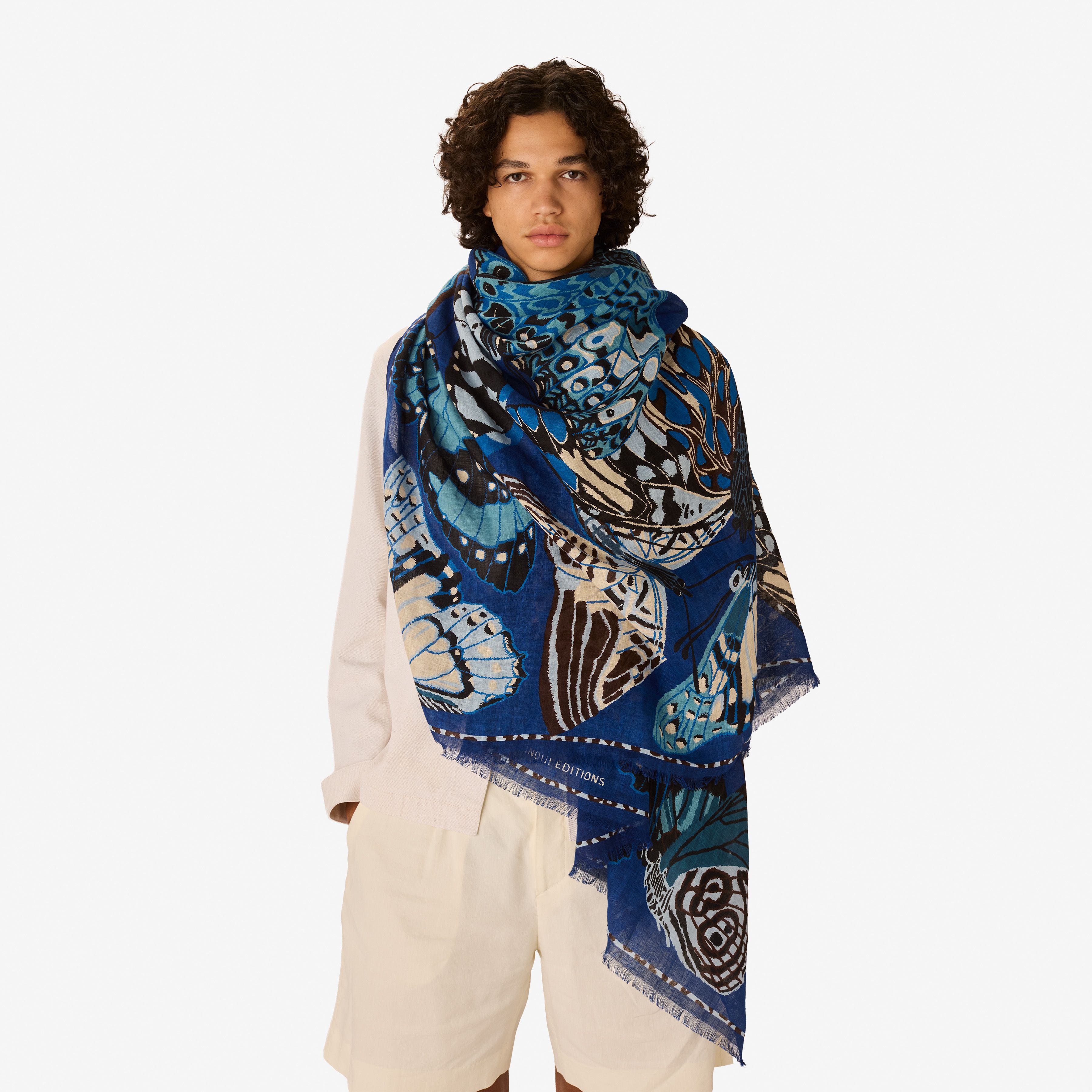 Scarf 100 - Papillons - Navy