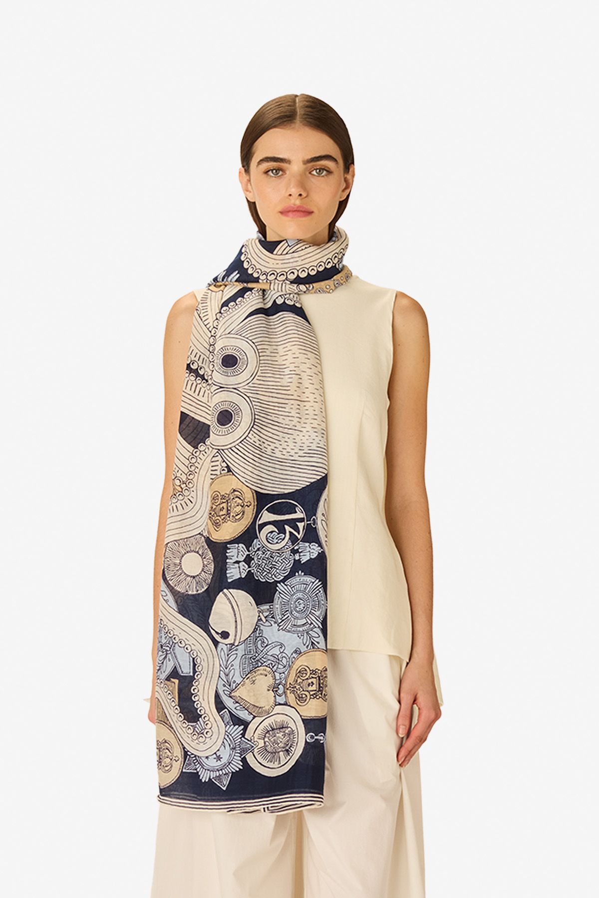 Écharpe 100 - Octopus - Bleu Marine