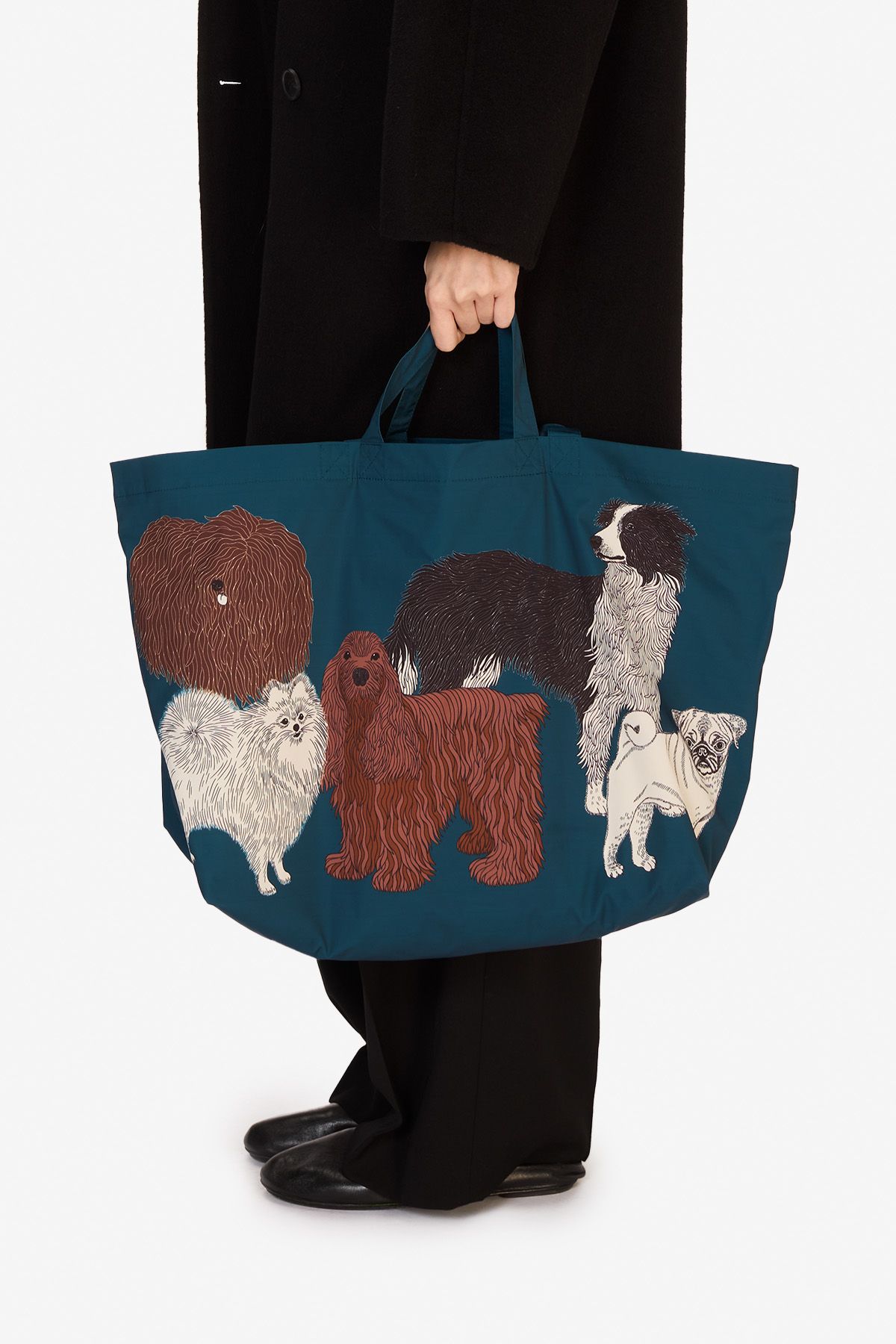 Sac Maxi Shopper - Toutou - Bleu canard