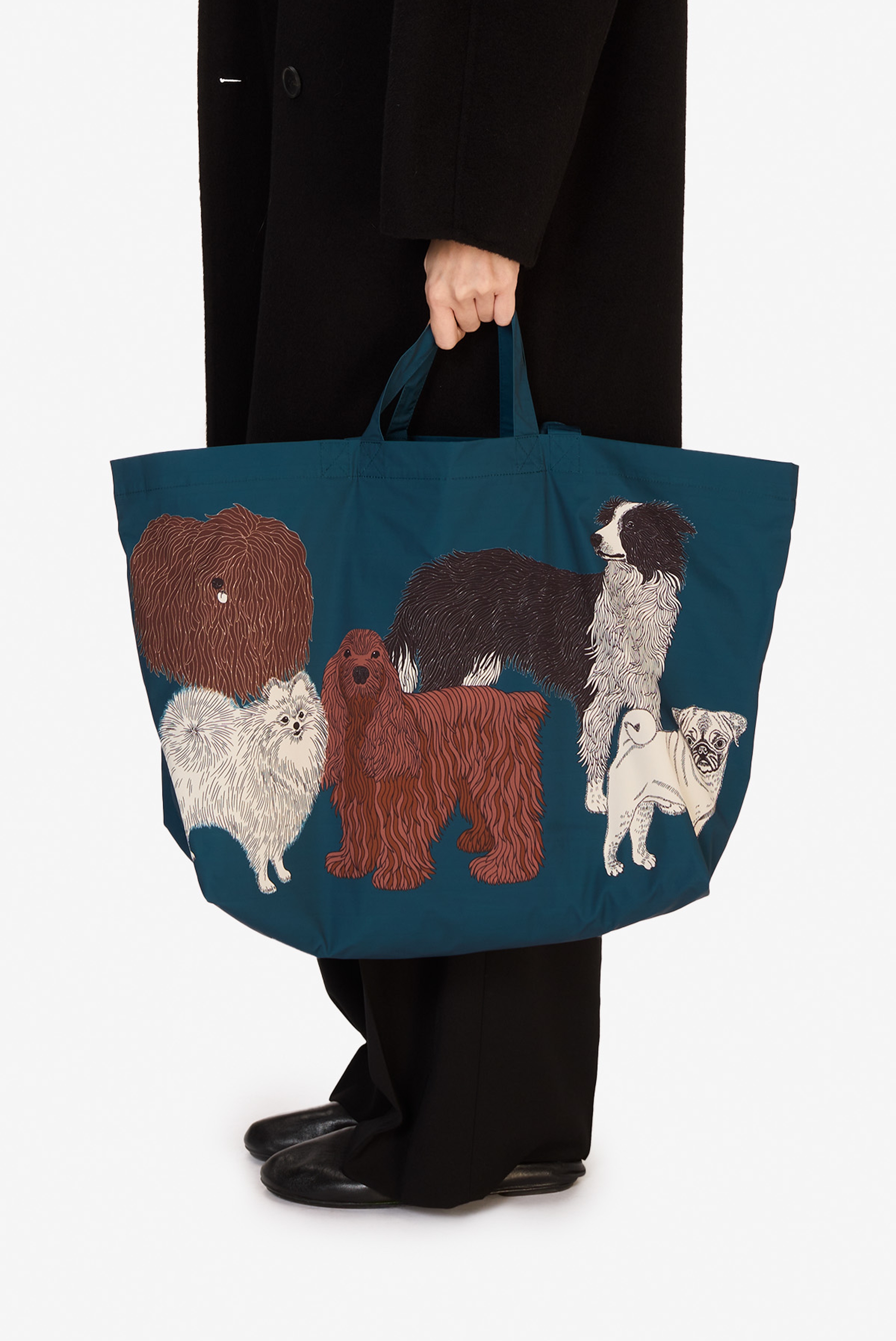 Sac Maxi Shopper - Toutou - Bleu canard