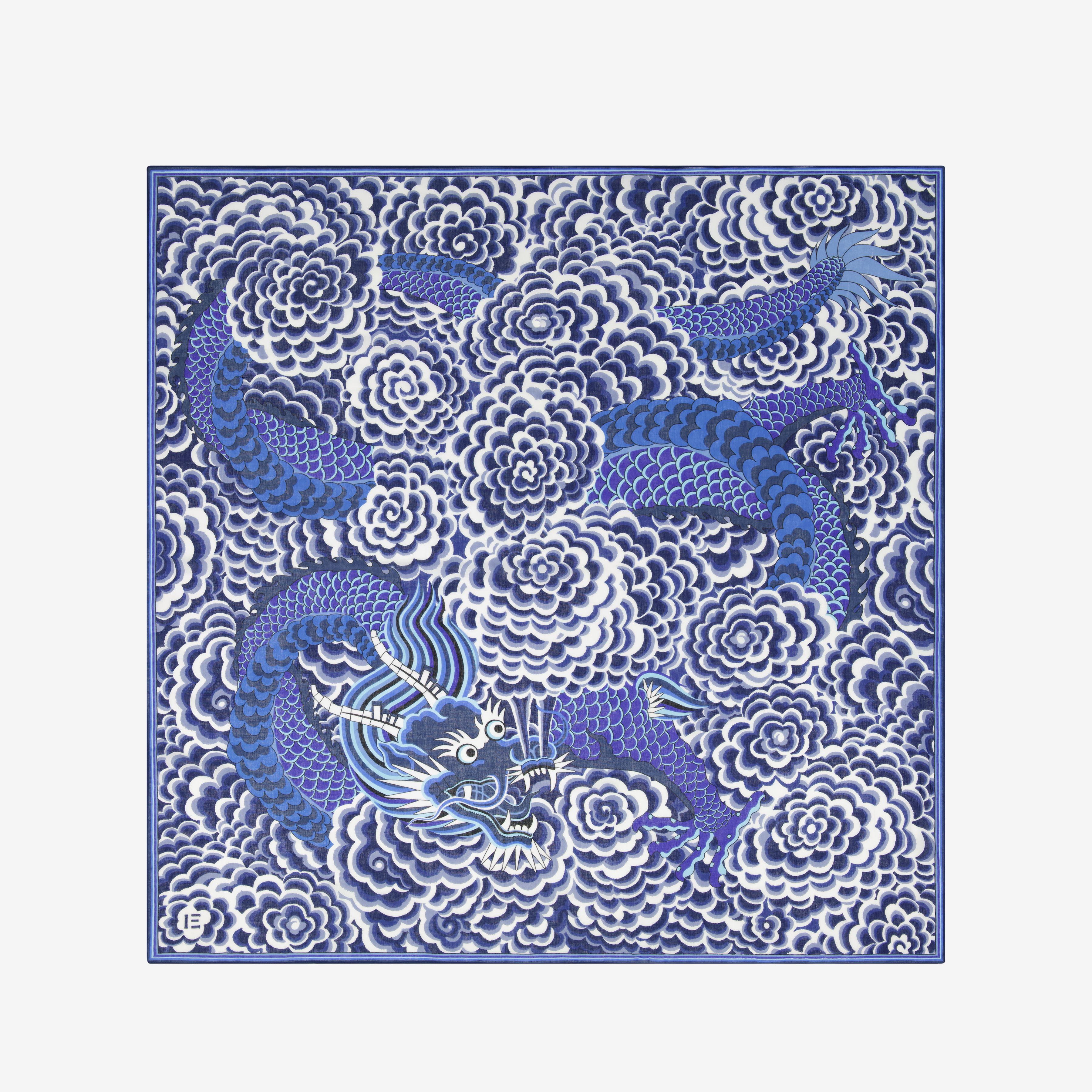 Carré 130 - Dragon - Bleu