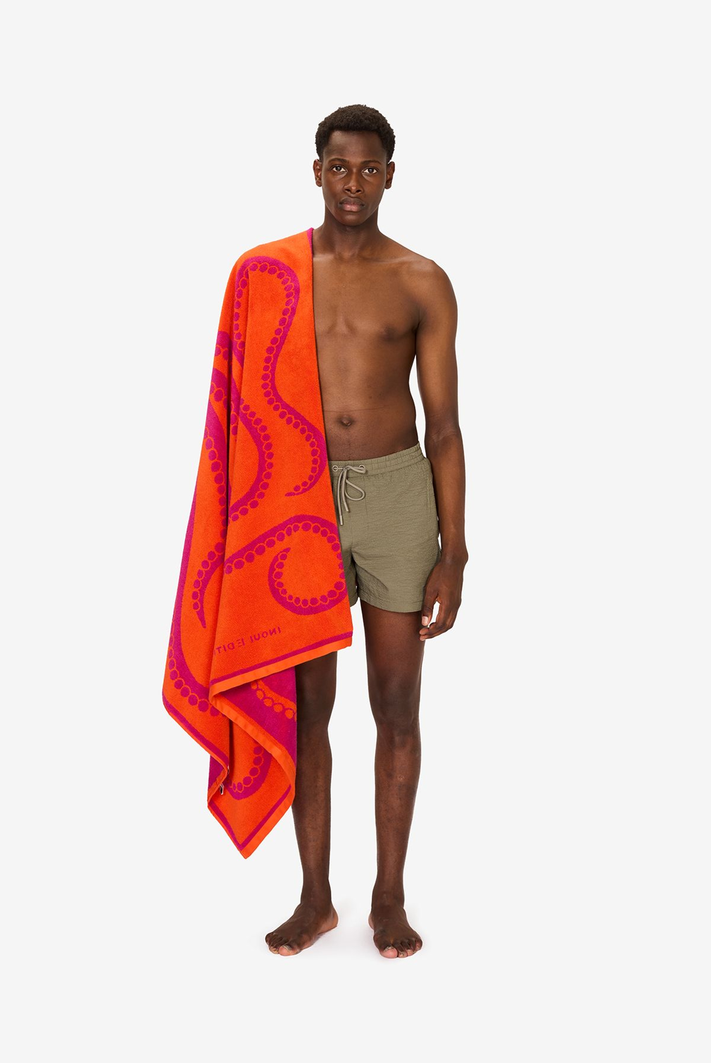 Serviette De Plage 100 - Octopus - Fuchsia