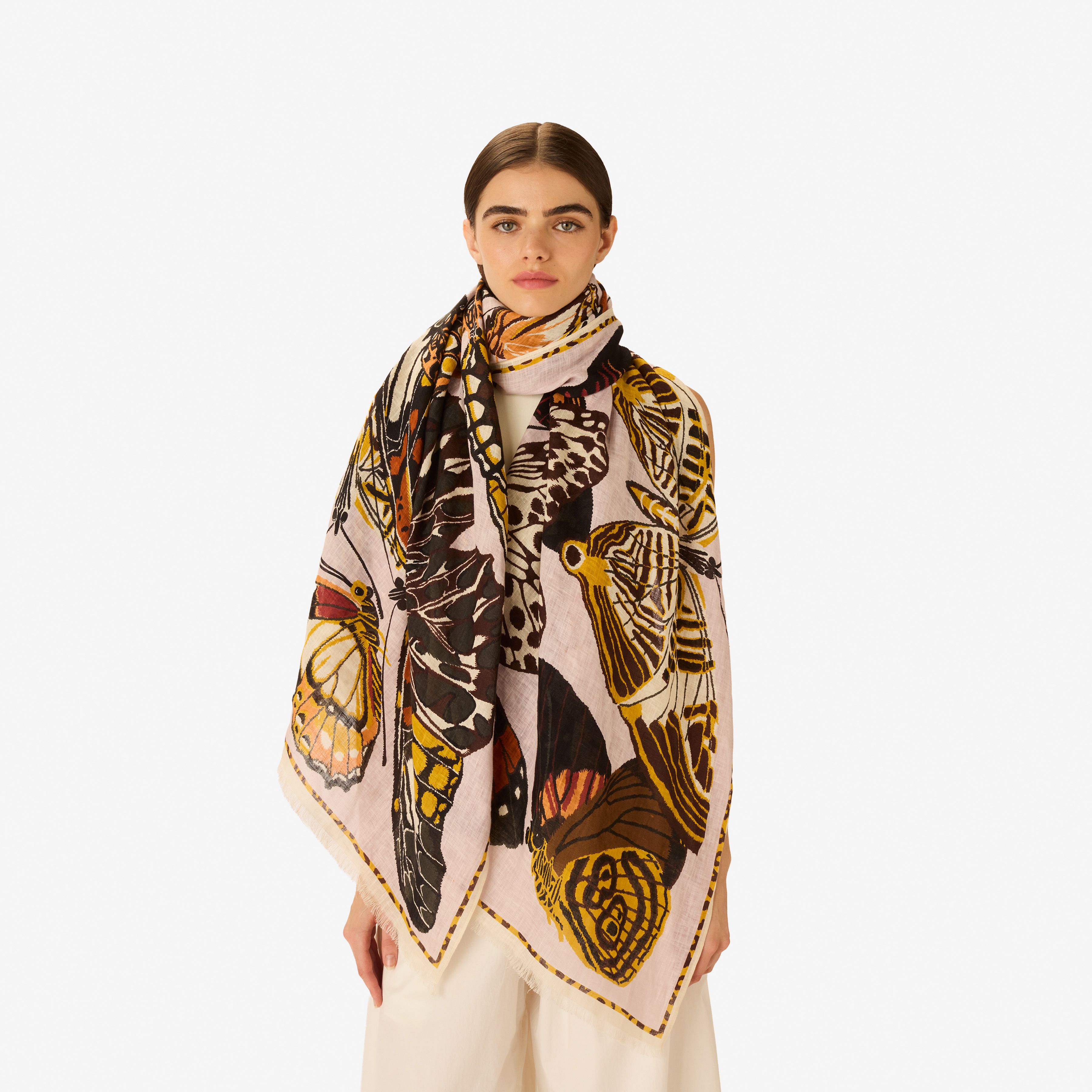 Scarf 100 - Papillons - Nude