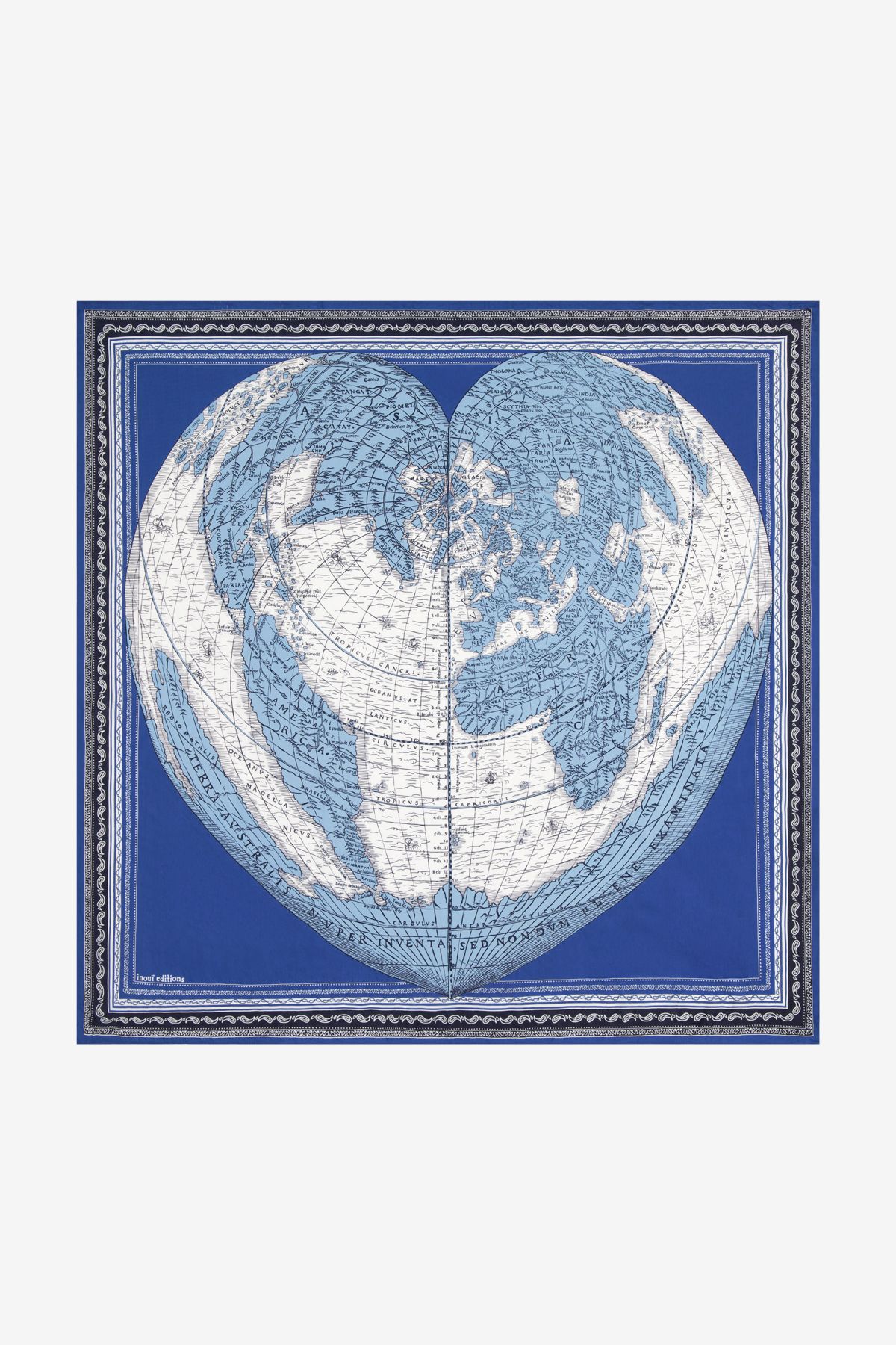 Carré 100 - Mappemonde - Bleu